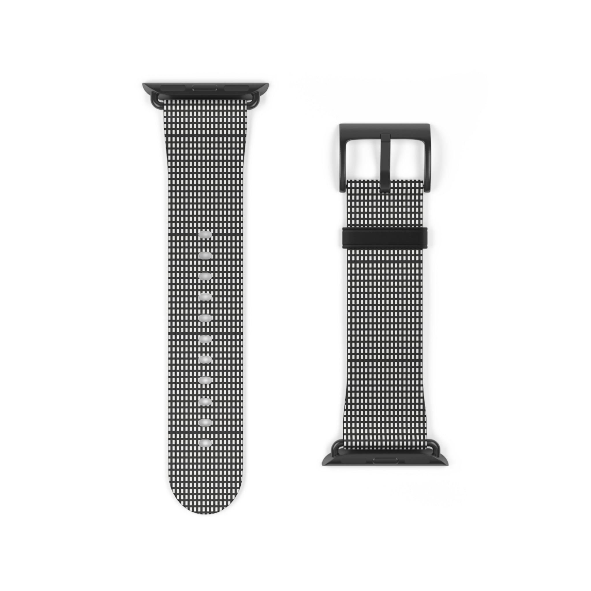 Stylish Black Checkered Watch Band, Modern Accessories, Fitness Trackers, Gift for Him or Her, Apple Watch, Fashionable Wristband