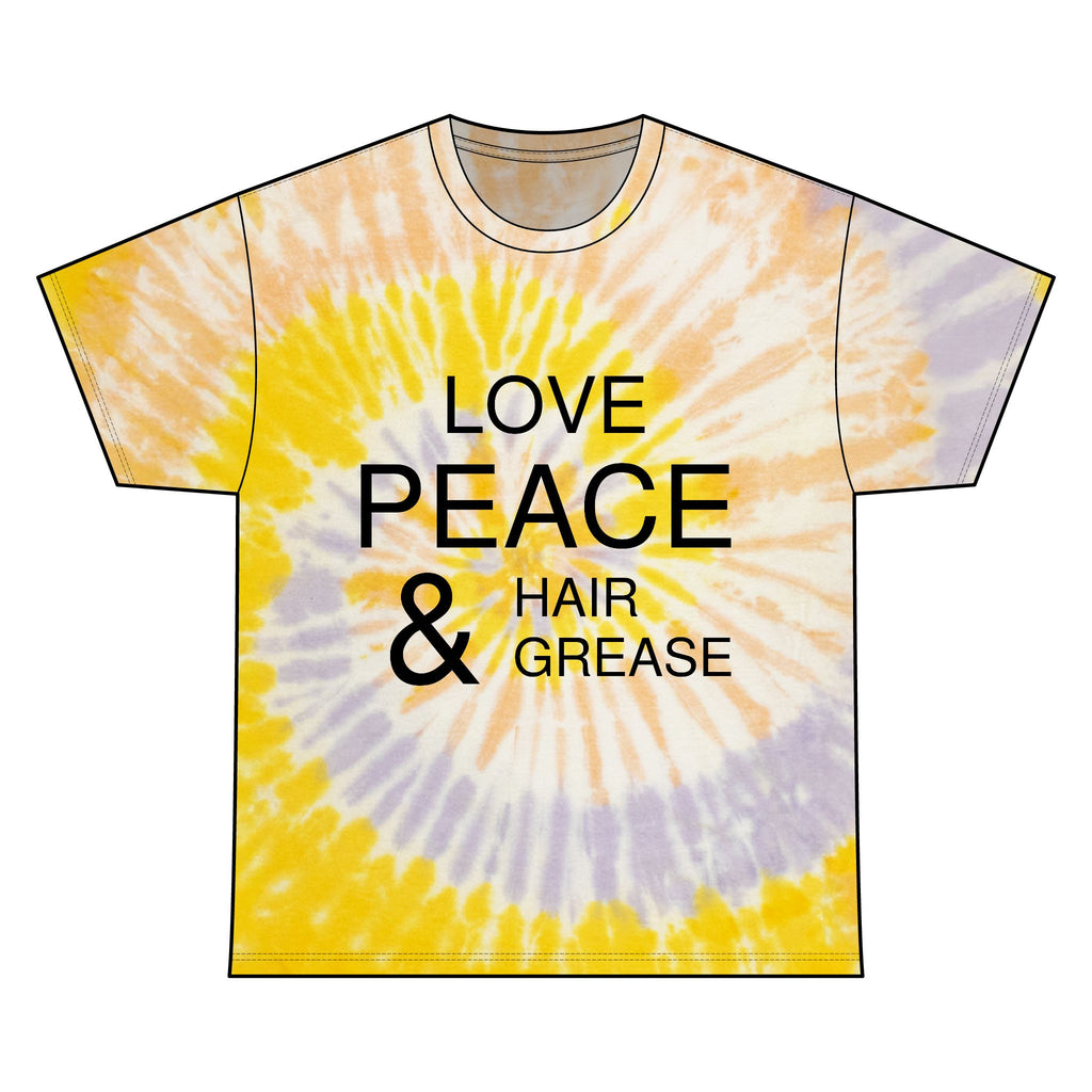 Unisex Tie Dye Tee - Love Peace & Maybe Some Cheese - Boho Style, Summer Vibes, Vegan Gift, Festival Wear, Casual Tee, Unique Design