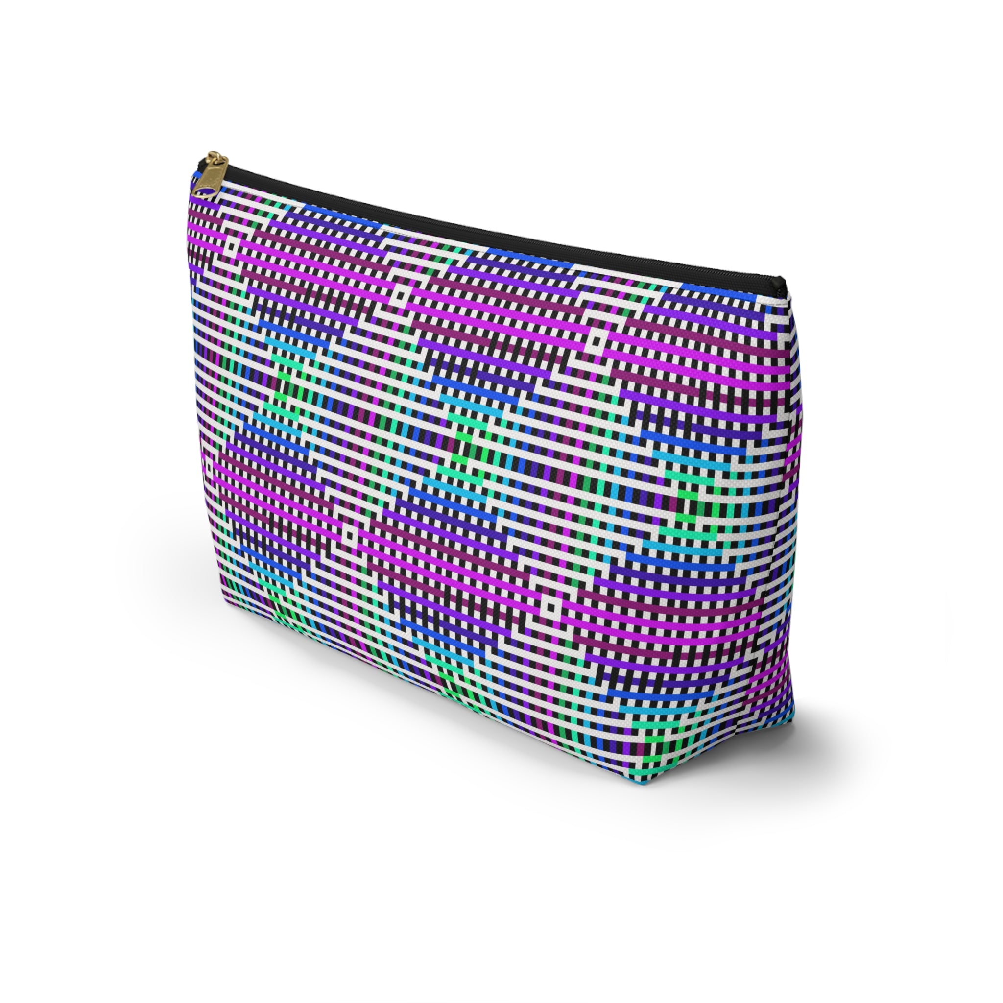 Colorful Geometric Accessory Pouch, Makeup Bag, Travel Organizer, Pencil Case, Gift for Her, Fun Geometric Pattern