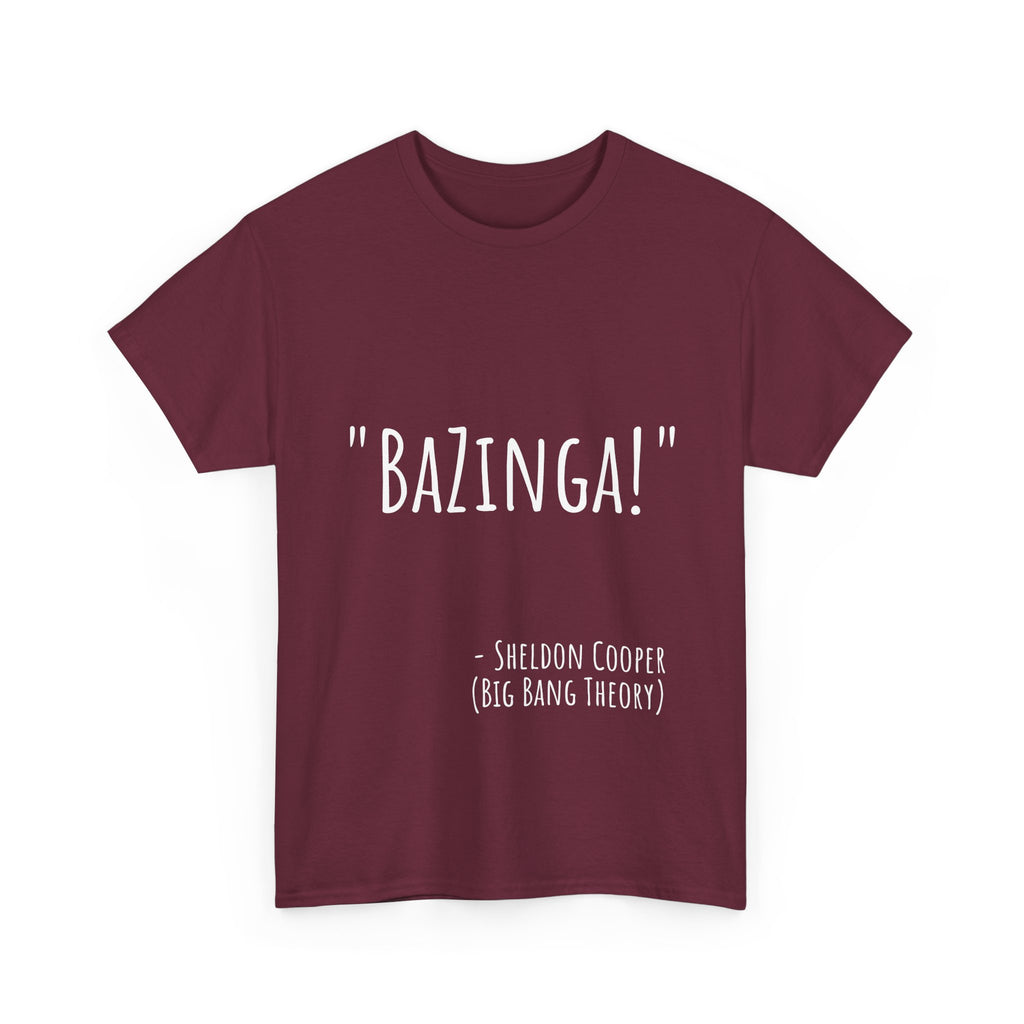 Bazinga! Unisex Cotton Tee - Fun Graphic T-Shirt for Big Bang Theory Fans, Gift for Birthdays, Casual Wear, Nerd Culture Apparel