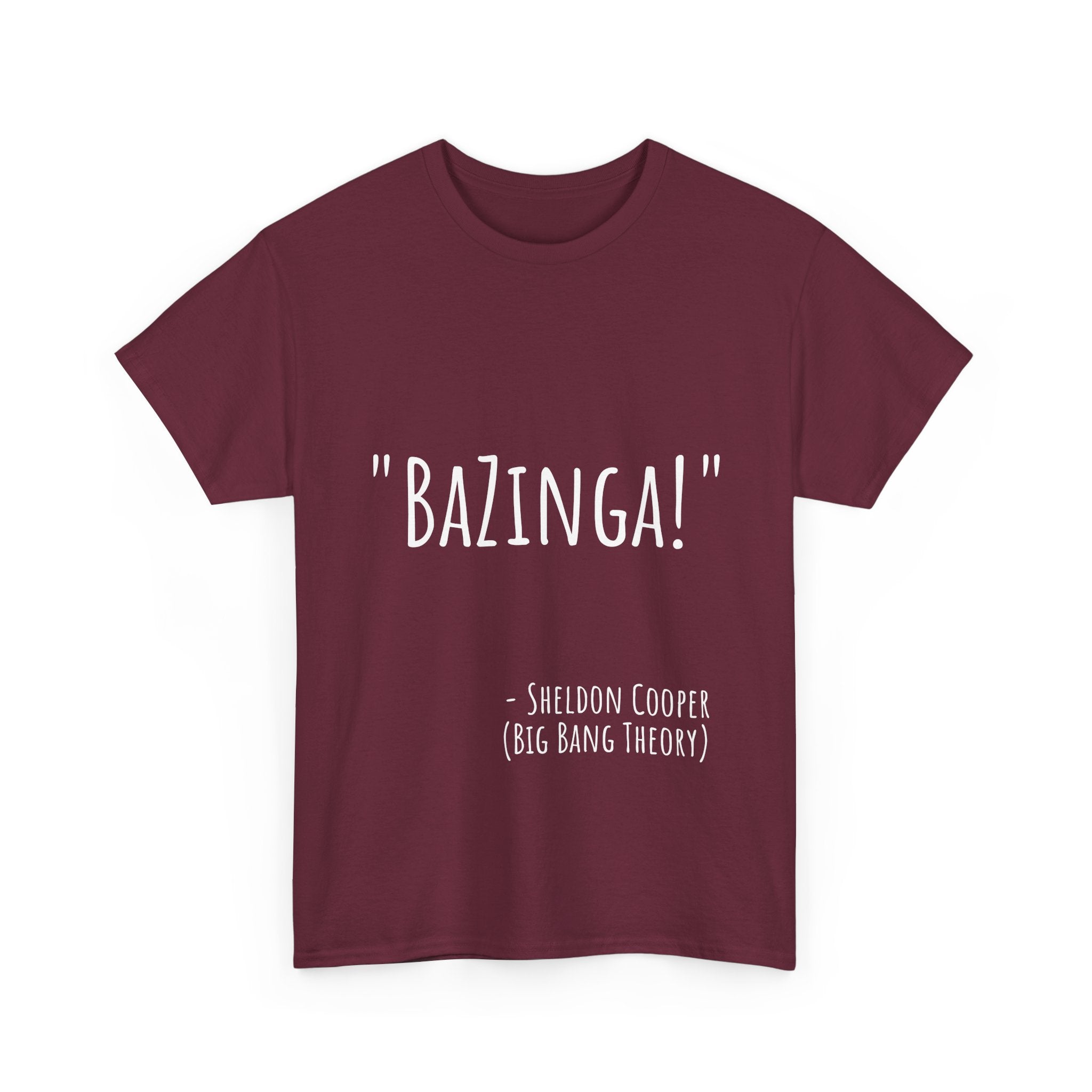 Bazinga! Unisex Cotton Tee - Fun Graphic T-Shirt for Big Bang Theory Fans, Gift for Birthdays, Casual Wear, Nerd Culture Apparel