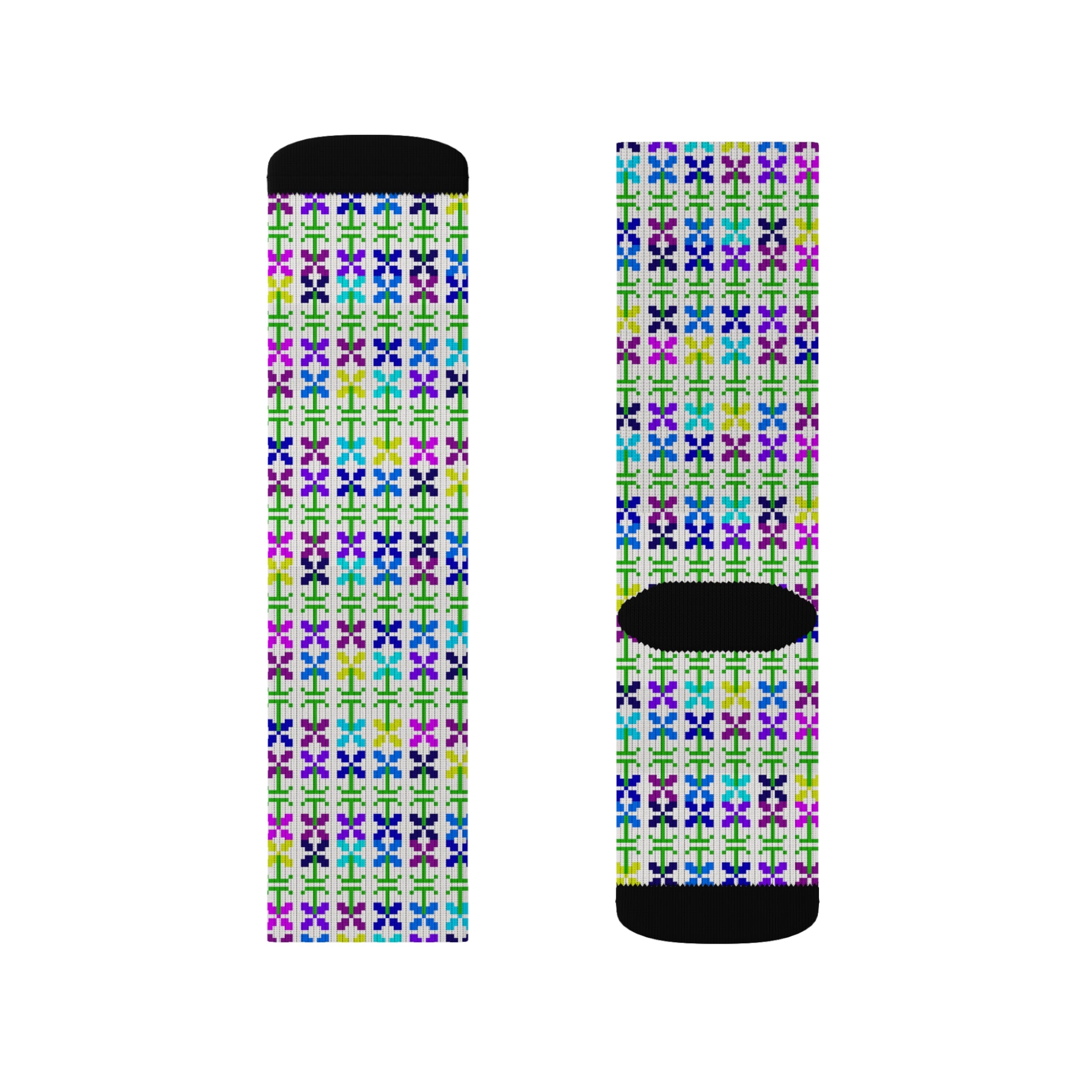 Colorful Patterned Sublimation Socks, Cozy Gift for Her, Fun Accessories, Unique Fashion Statement, Perfect for Birthdays, Everyday Wear