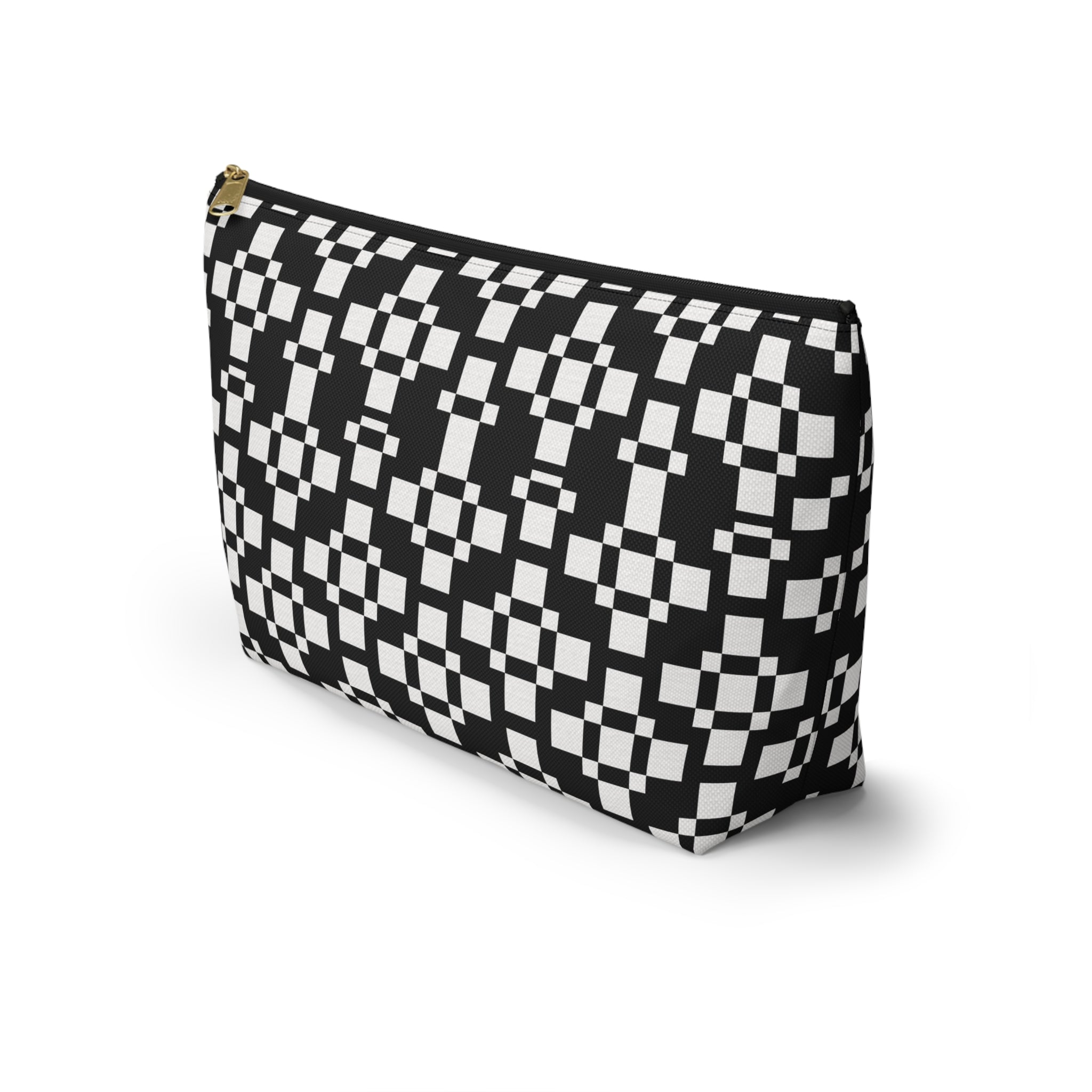 Chic Geometric Accessory Pouch - Minimalist Black and White Makeup Bag, Travel Organizer, Gift for Her, Daily Essentials Case, Stylish [...]