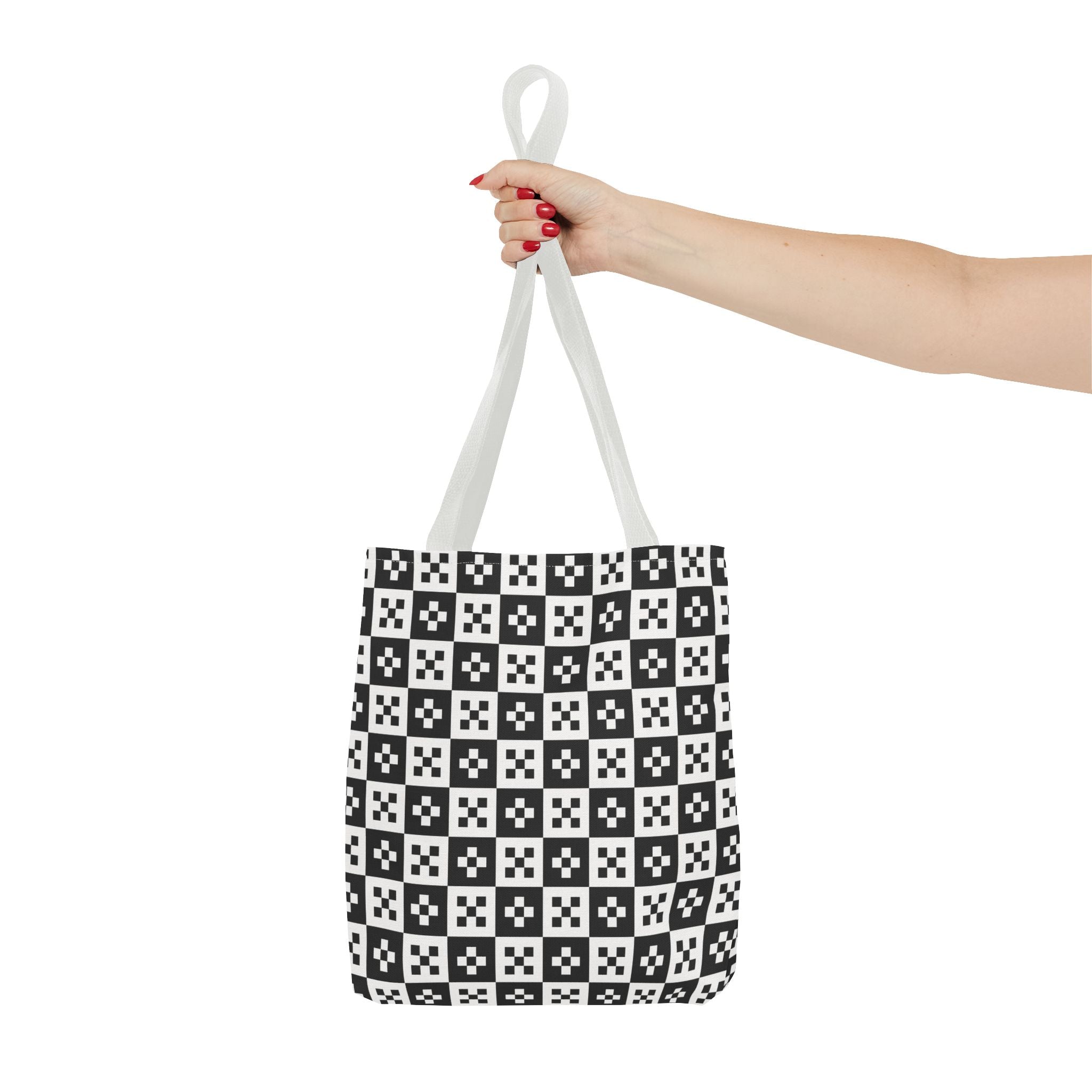 Stylish Checkerboard Tote Bag, Reusable Shopping Tote, Black and White Fashion Bag, Gift for Her, Eco-Friendly Bag, Beach Tote