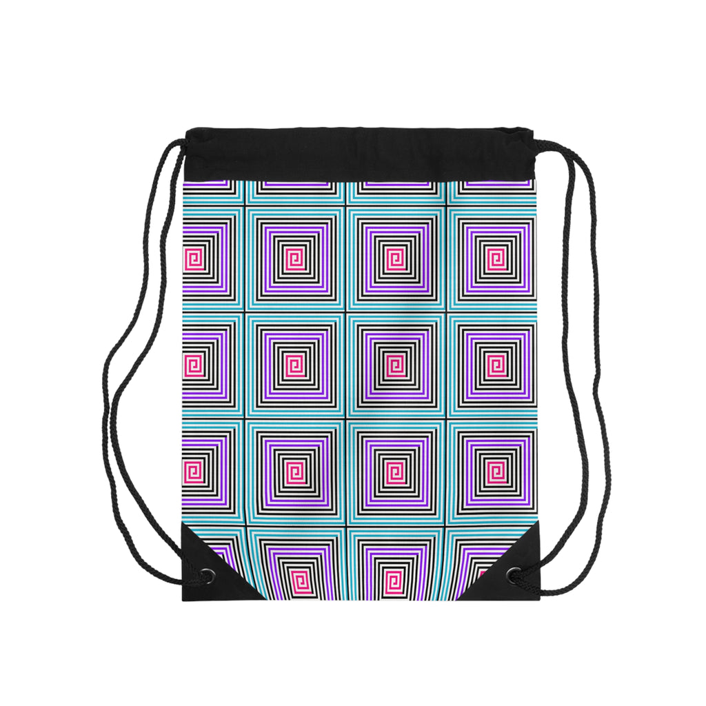Stylish Geometric Drawstring Bag, Colorful Gym Sack, Cute Tote, Trendy Backpack, Perfect for School, Travel, and Gifts