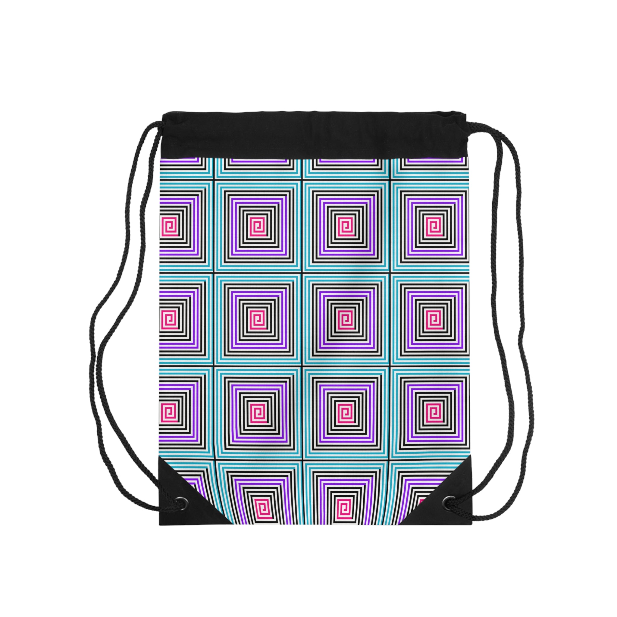 Stylish Geometric Drawstring Bag, Colorful Gym Sack, Cute Tote, Trendy Backpack, Perfect for School, Travel, and Gifts