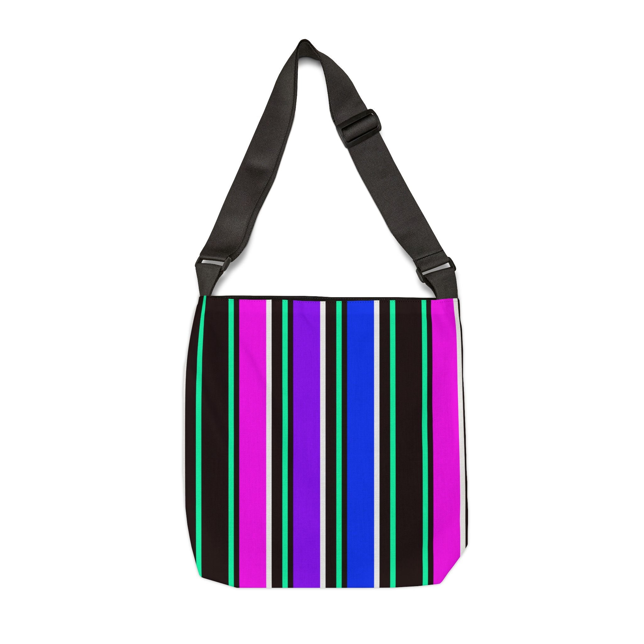 Colorful Striped Adjustable Tote Bag, Casual Everyday Bag, Travel Tote, Gift for Friends, Festival Accessory, Unique Style