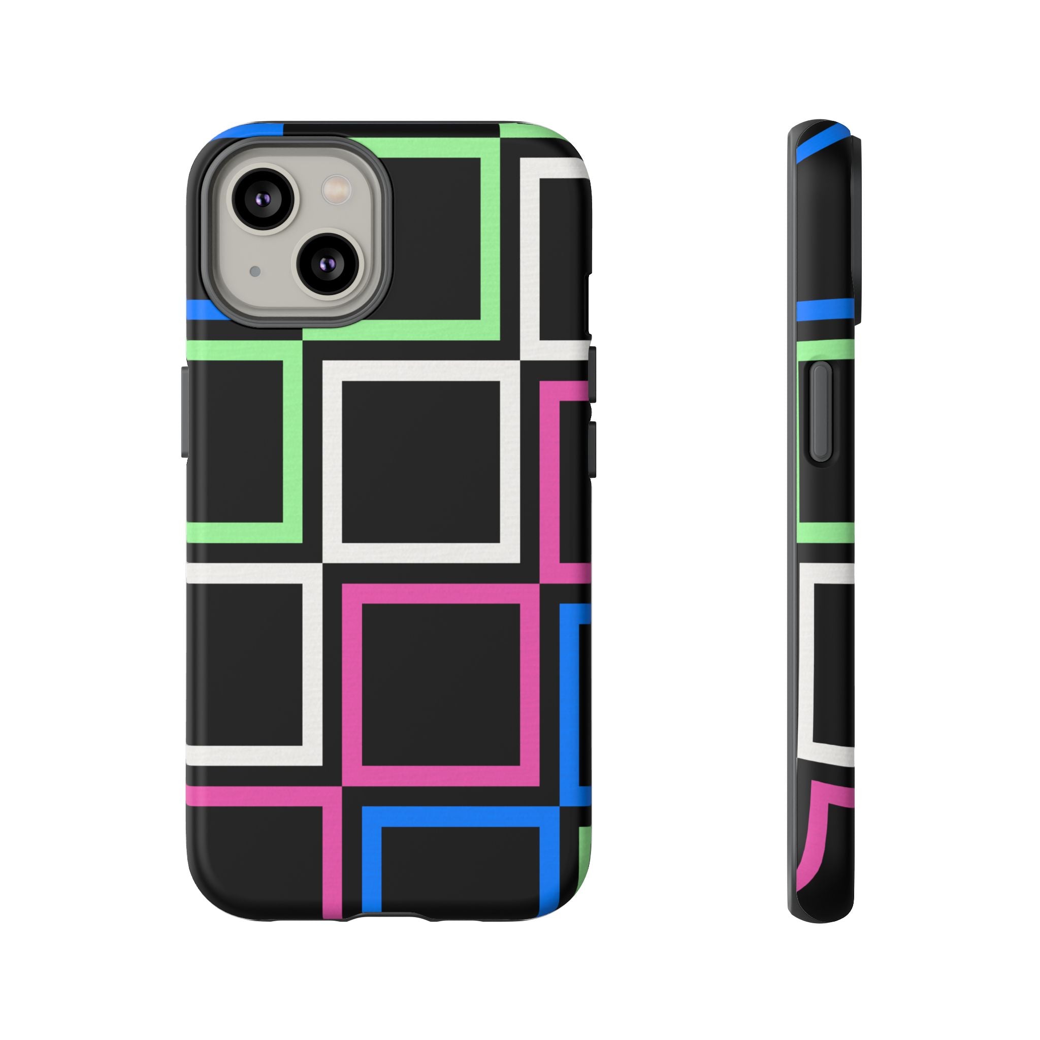 Colorful Geometric Phone Case - Tough Cases, Durable Cover, Stylish Accessory, Gift for Her, Tech Lover