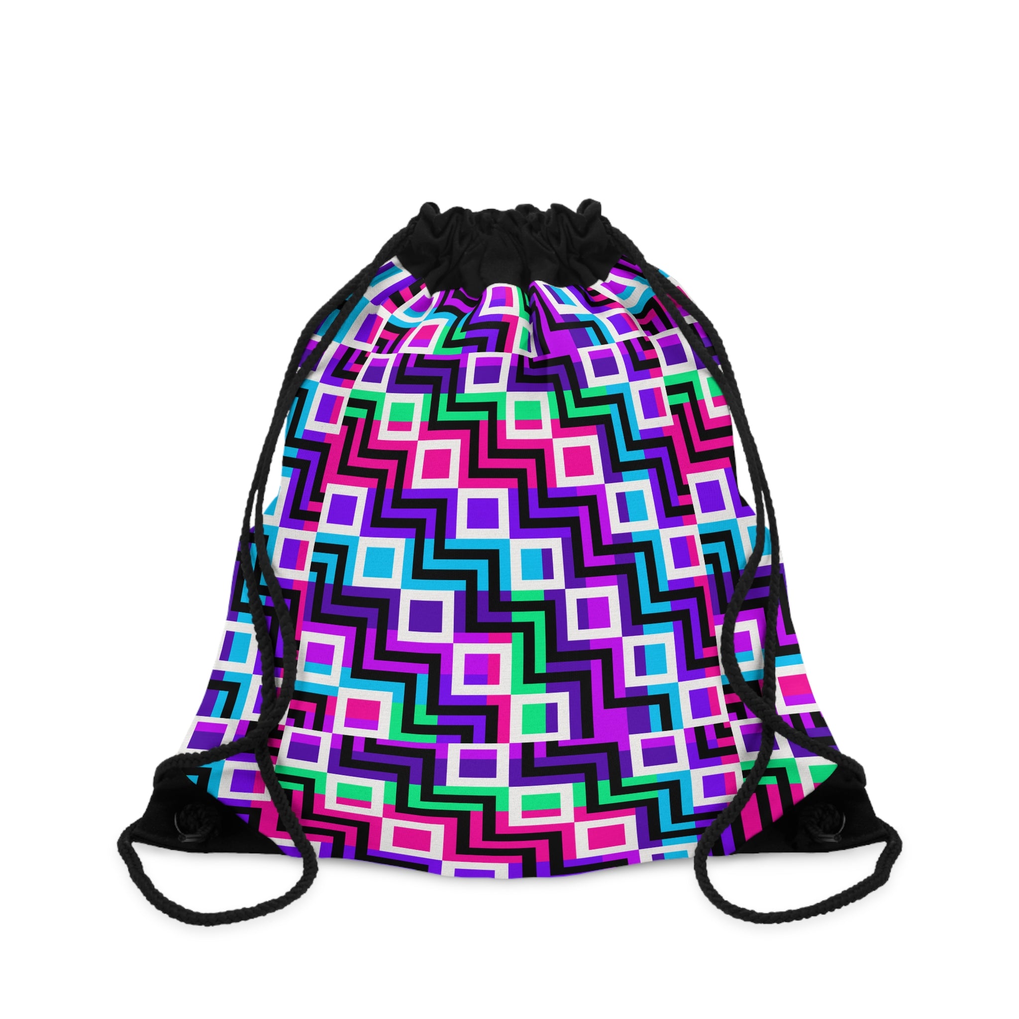 Colorful Abstract Drawstring Bag for Gym, Dance, Beach, Travel, and School