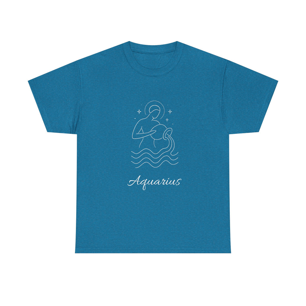 Aquarius Unisex Heavy Cotton Tee, Astrology Shirt, Zodiac Tee, Birthday Gift, Horoscope Apparel, Casual Wear