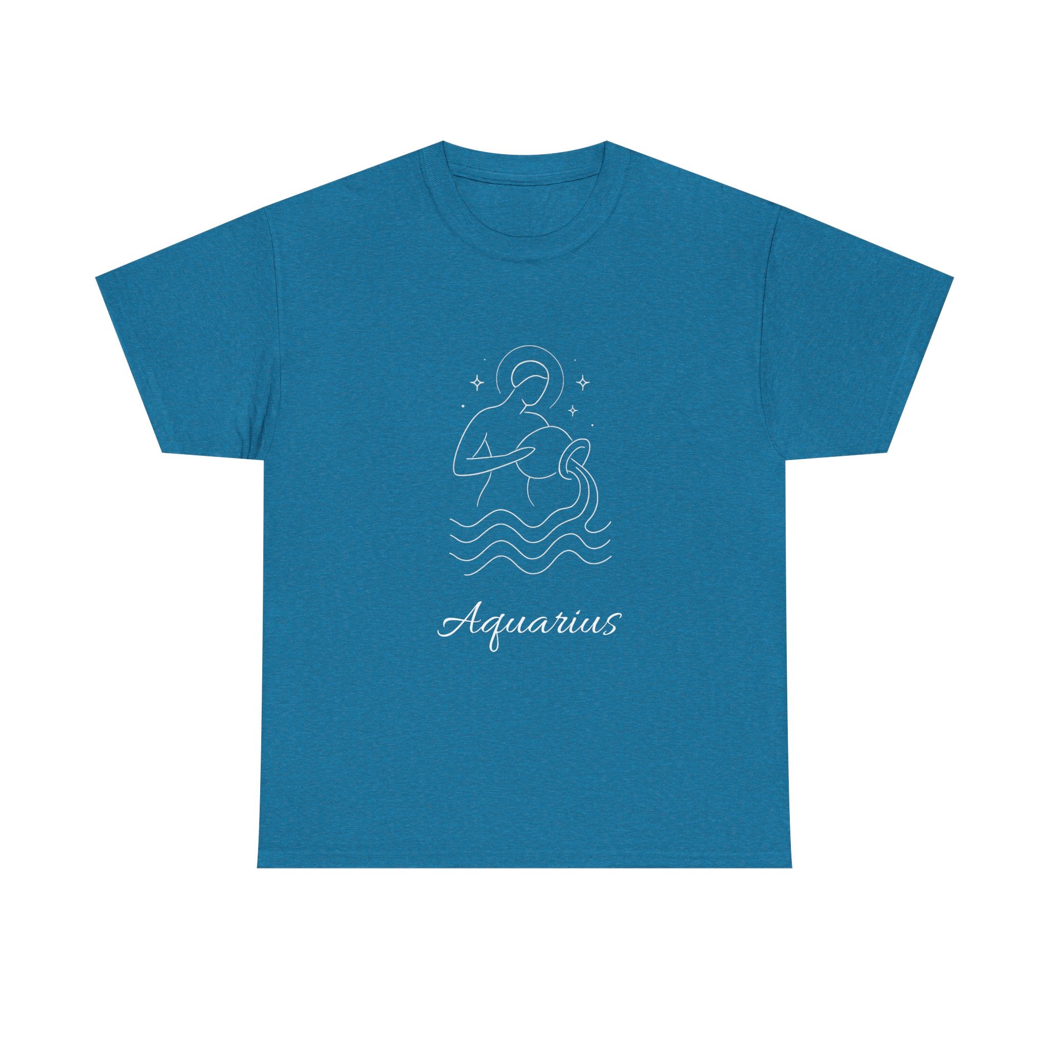 Aquarius Unisex Heavy Cotton Tee, Astrology Shirt, Zodiac Tee, Birthday Gift, Horoscope Apparel, Casual Wear