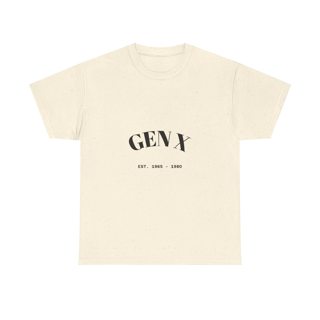 Gen X Unisex Heavy Cotton Tee - Nostalgic Graphic T-Shirt, Perfect for Casual Wear, Gifts, Birthdays, and Retro Celebrations
