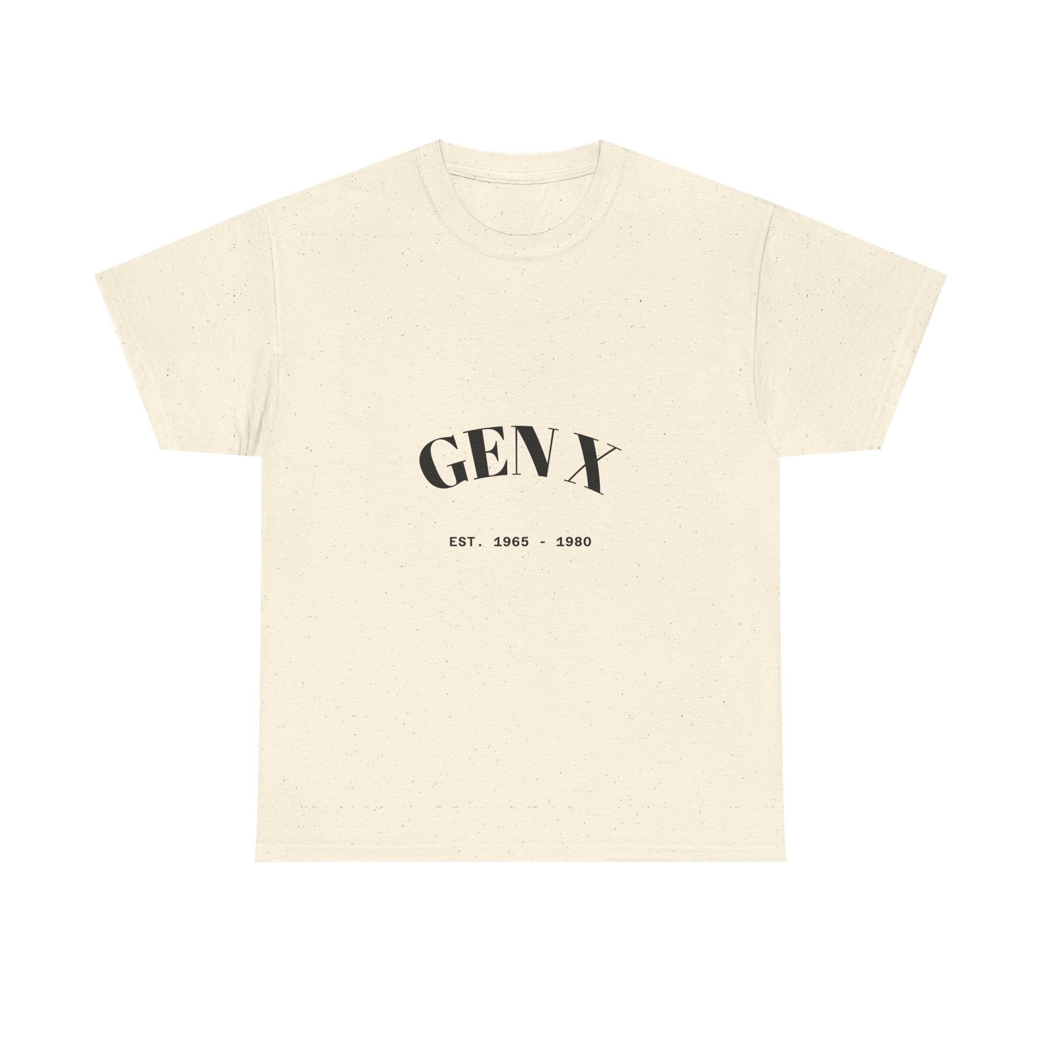 Gen X Unisex Heavy Cotton Tee - Nostalgic Graphic T-Shirt, Perfect for Casual Wear, Gifts, Birthdays, and Retro Celebrations