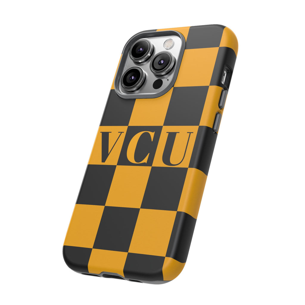 VCU Checkered Phone Case, Tough Cases for VCU Fans, College Student Gear, Sports Team Accessory, Unique Gift Idea