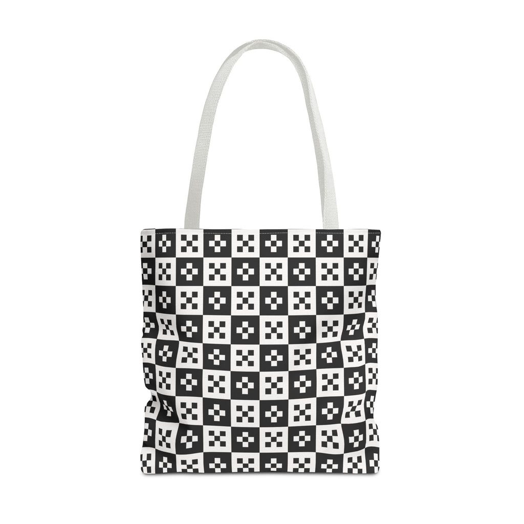 Stylish Checkerboard Tote Bag, Reusable Shopping Tote, Black and White Fashion Bag, Gift for Her, Eco-Friendly Bag, Beach Tote