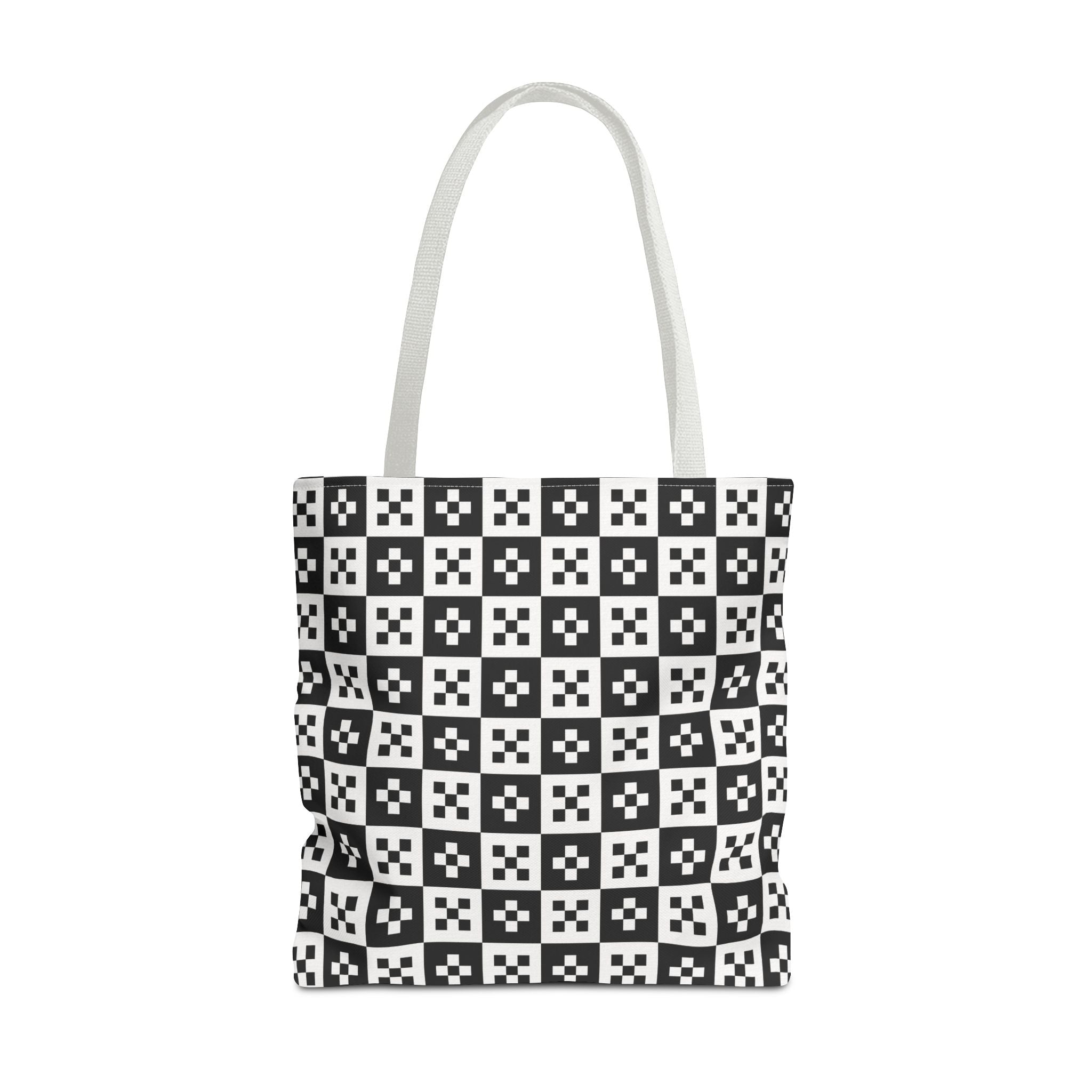 Stylish Checkerboard Tote Bag, Reusable Shopping Tote, Black and White Fashion Bag, Gift for Her, Eco-Friendly Bag, Beach Tote