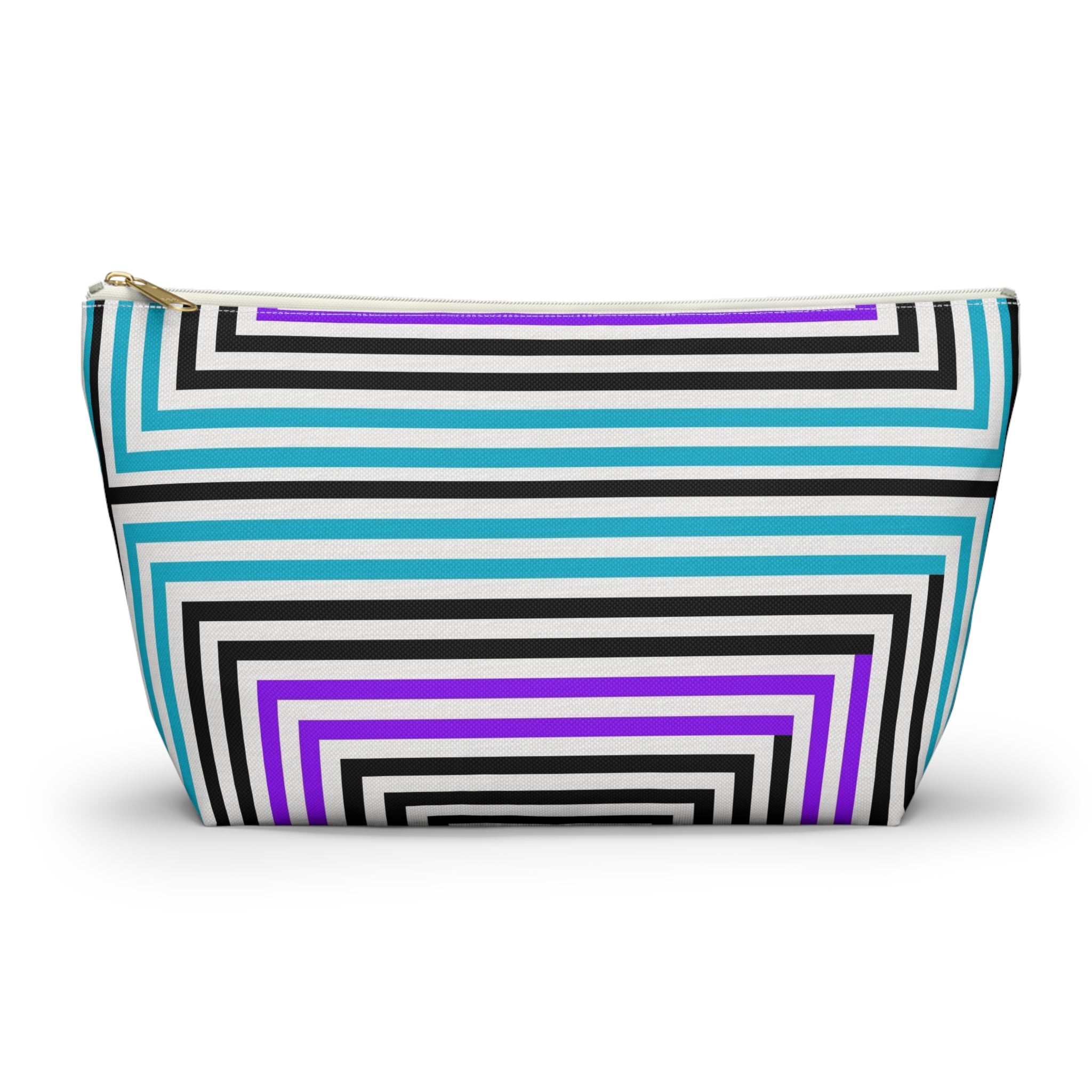 Vibrant Striped Accessory Pouch - Colorful Makeup Bag, Travel Organizer, Stylish Pencil Case, Gift for Her, Modern Clutch