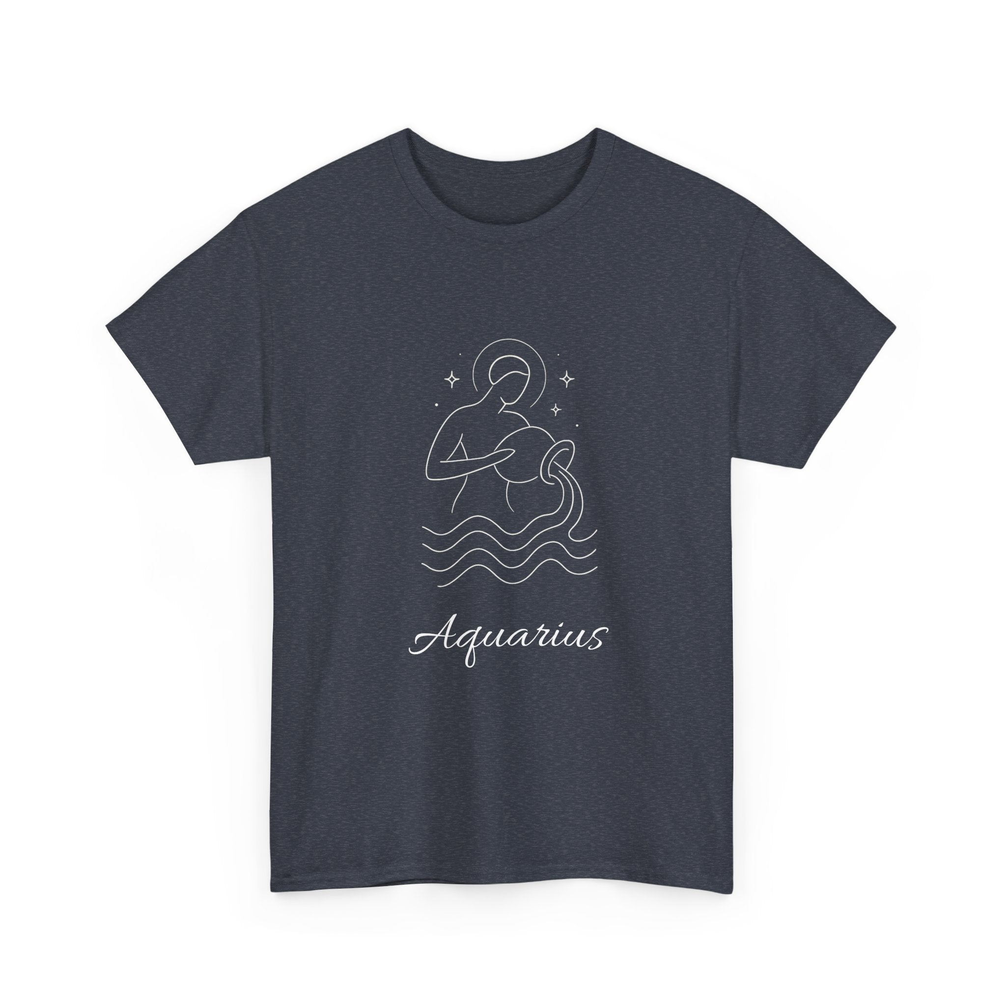 Aquarius Unisex Heavy Cotton Tee, Astrology Shirt, Zodiac Tee, Birthday Gift, Horoscope Apparel, Casual Wear