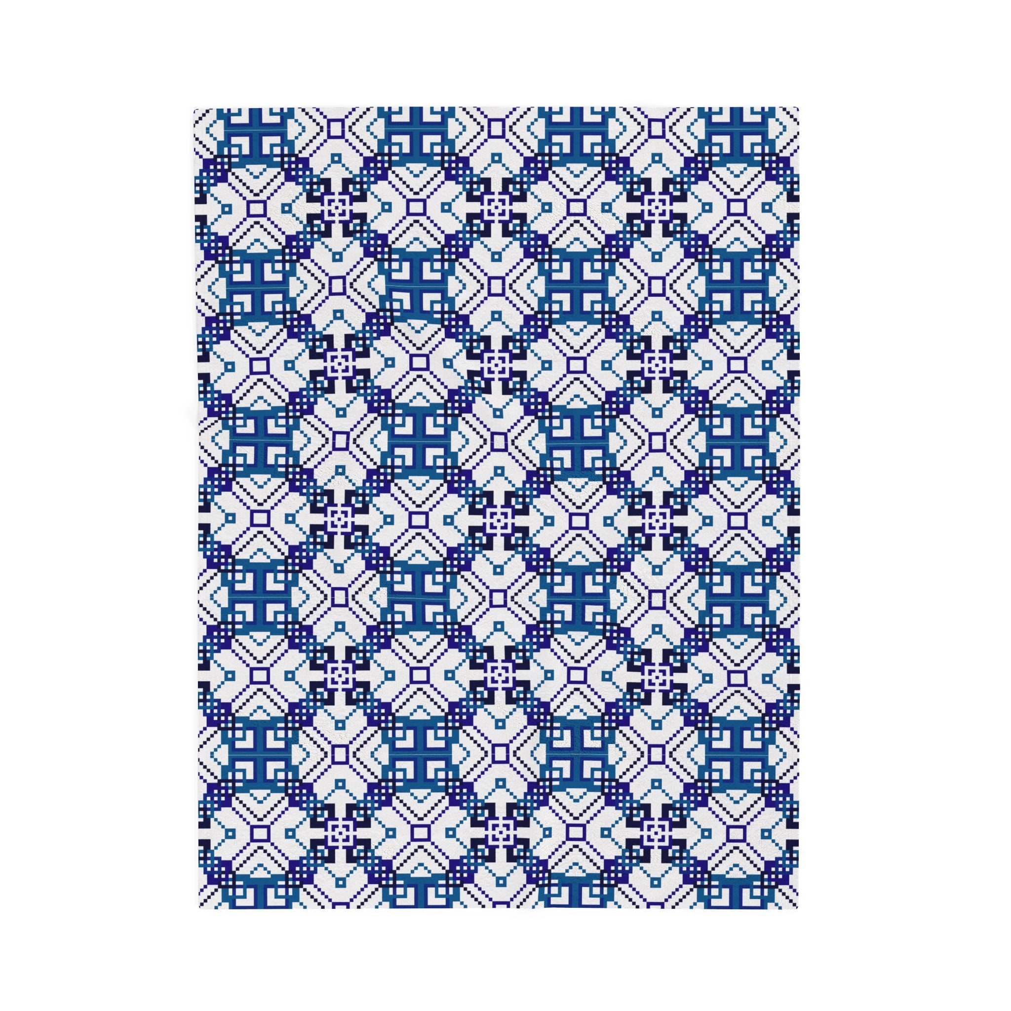 Geometric Pattern Velveteen Plush Blanket, Cozy Home Decor, Gift for Winter, Soft Throw for Sofa, Unique Bedding, Warm Quilt