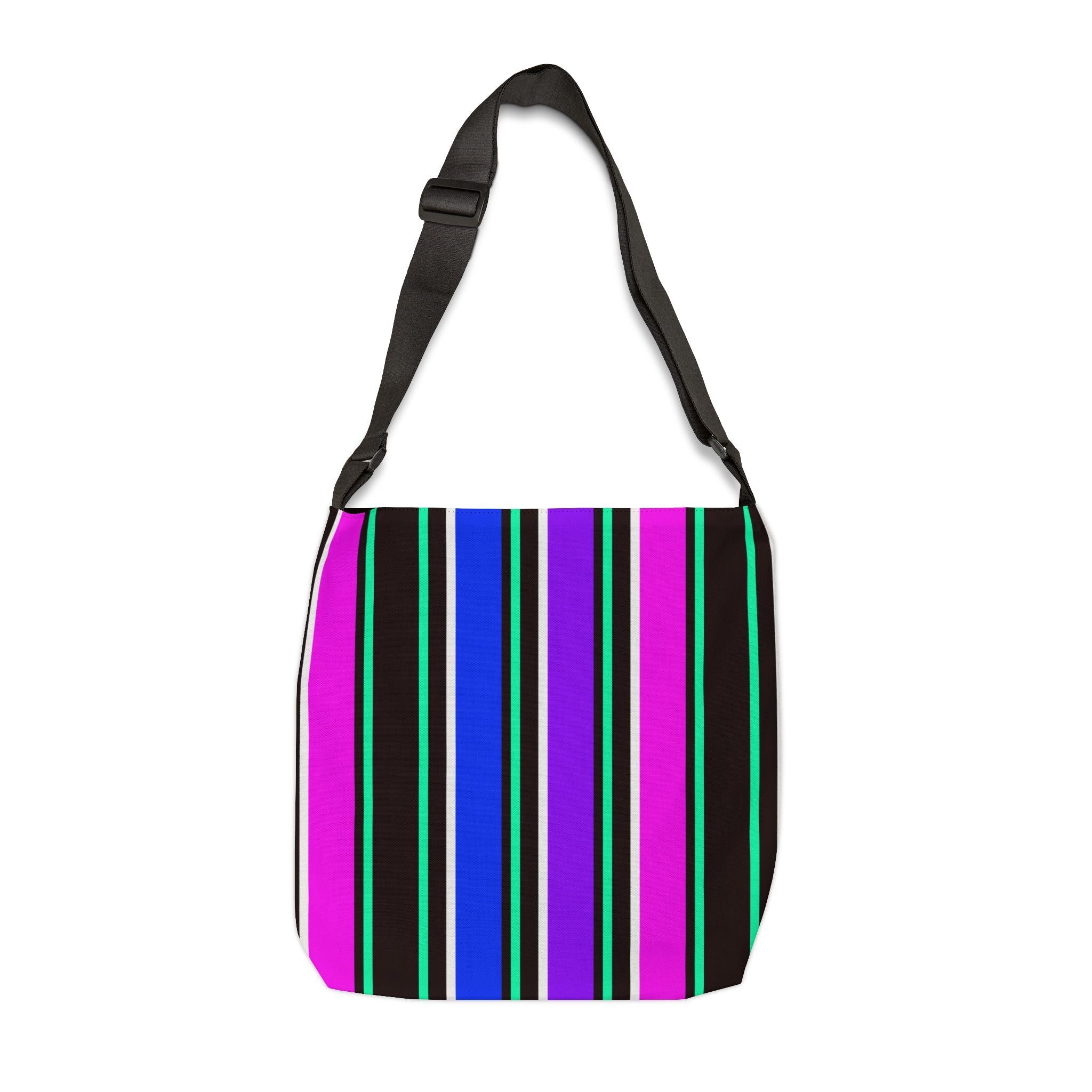 Colorful Striped Adjustable Tote Bag, Casual Everyday Bag, Travel Tote, Gift for Friends, Festival Accessory, Unique Style