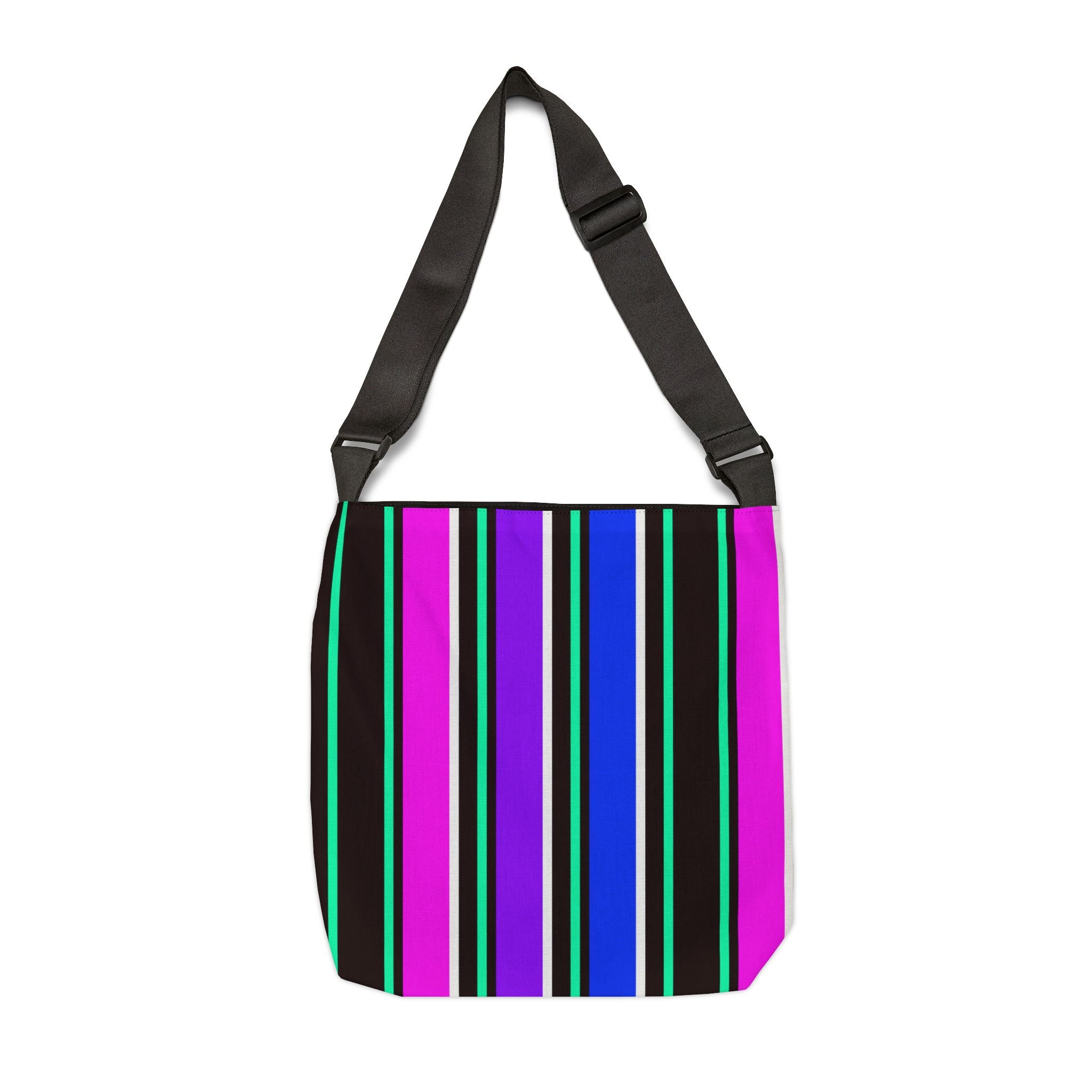 Colorful Striped Adjustable Tote Bag, Casual Everyday Bag, Travel Tote, Gift for Friends, Festival Accessory, Unique Style