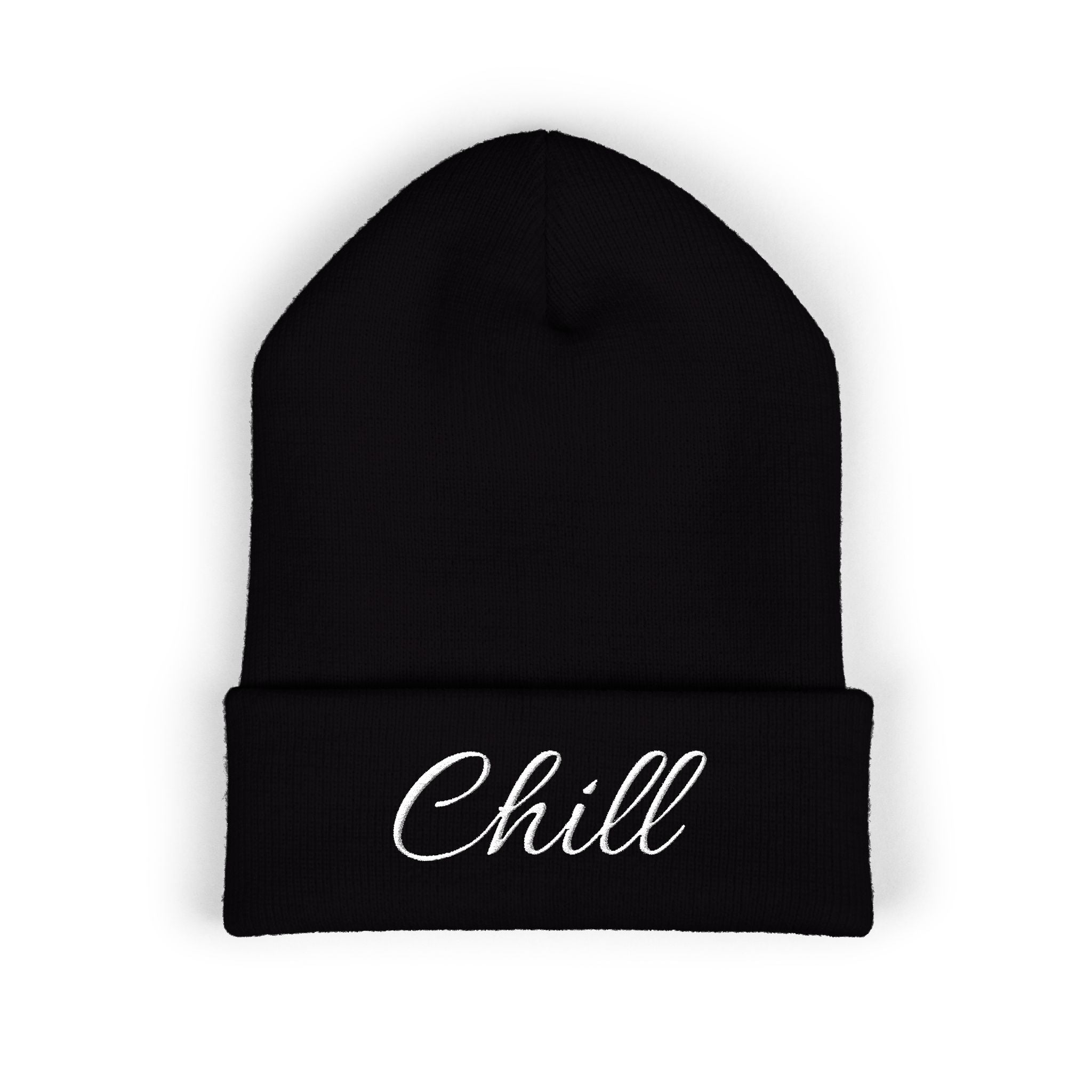 Chill Embroidered Beanie, Cozy Knit Hat, Winter Accessory, Gift for Him/Her, Casual Style