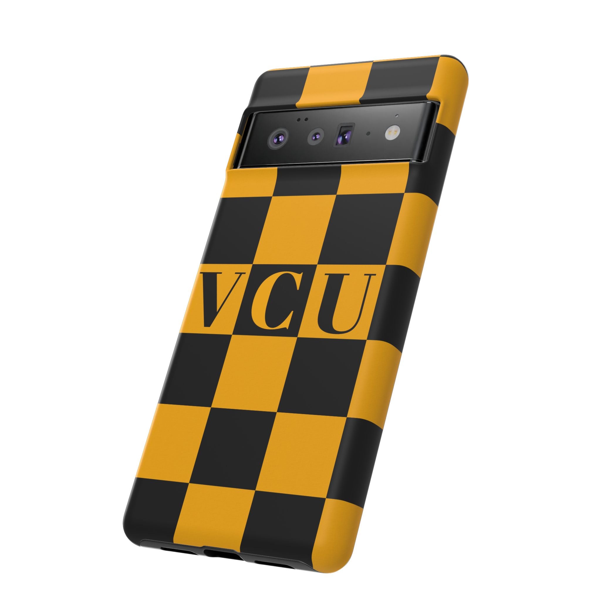 VCU Checkered Phone Case, Tough Cases for VCU Fans, College Student Gear, Sports Team Accessory, Unique Gift Idea