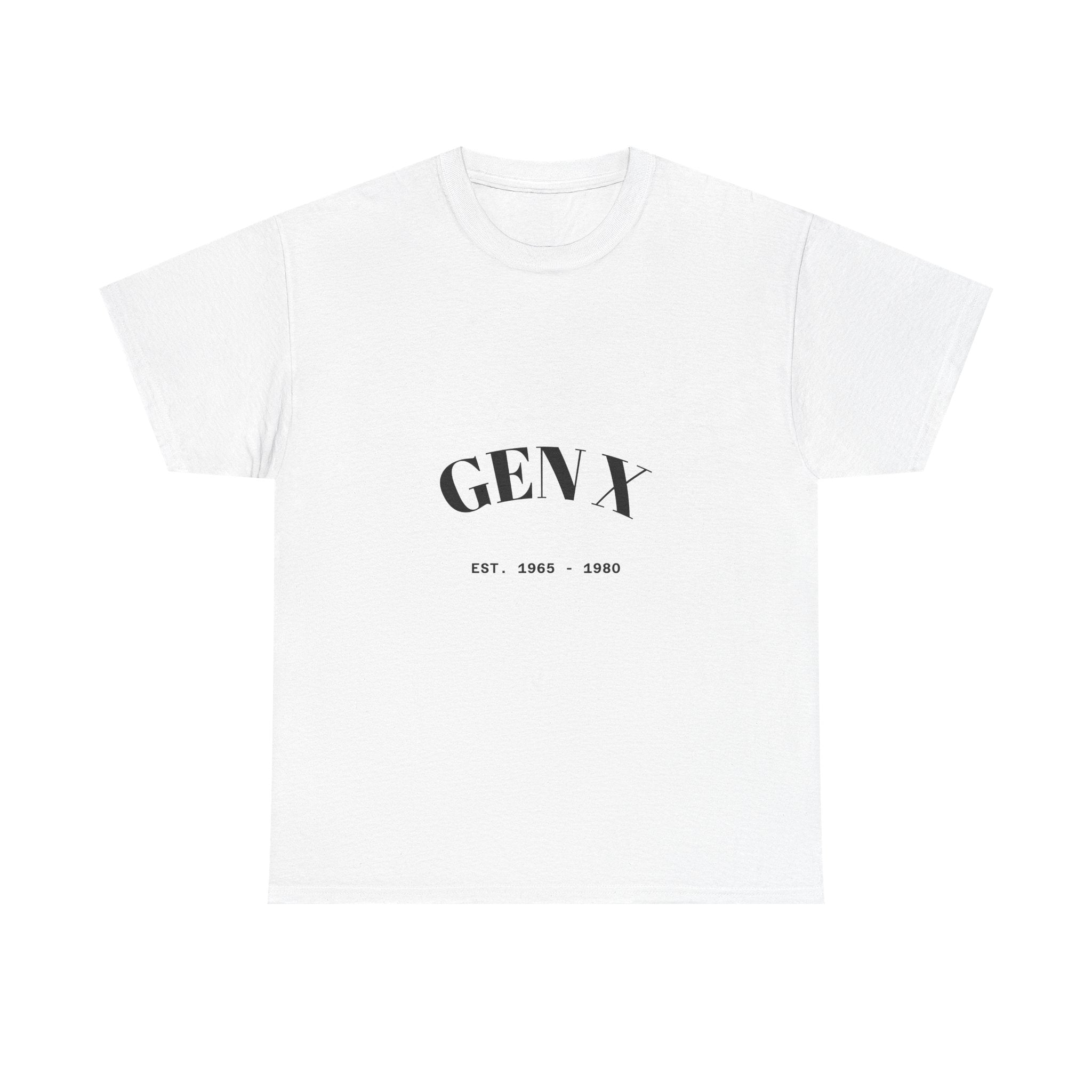 Gen X Unisex Heavy Cotton Tee - Nostalgic Graphic T-Shirt, Perfect for Casual Wear, Gifts, Birthdays, and Retro Celebrations