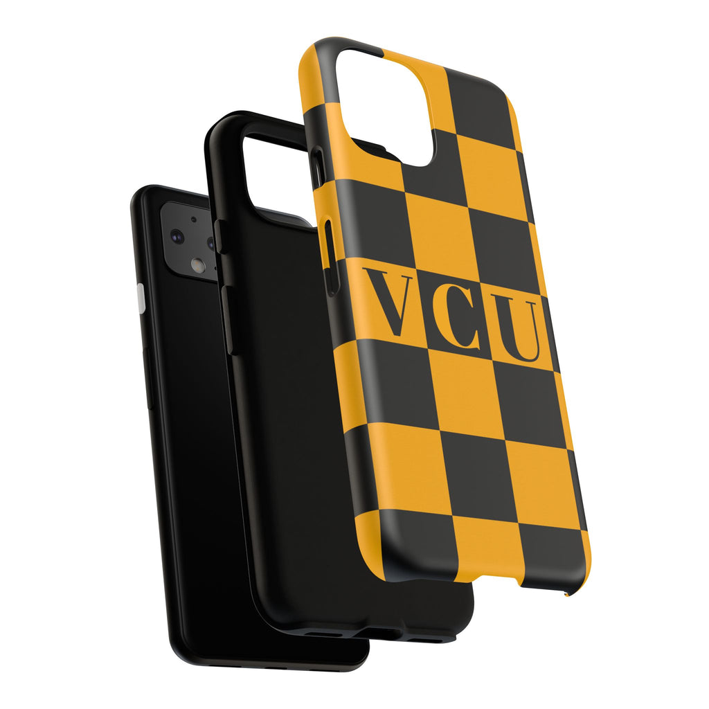 VCU Checkered Phone Case, Tough Cases for VCU Fans, College Student Gear, Sports Team Accessory, Unique Gift Idea