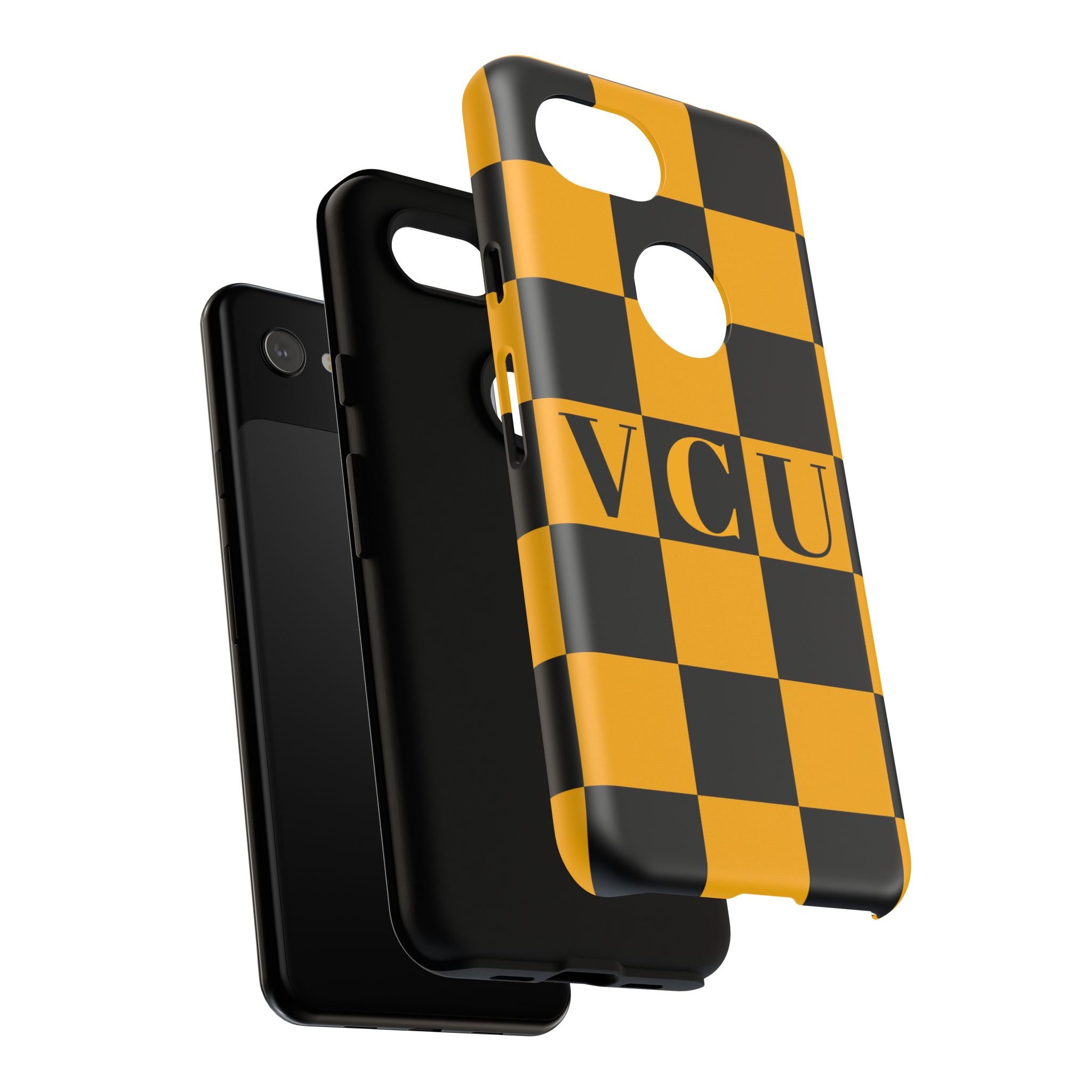 VCU Checkered Phone Case, Tough Cases for VCU Fans, College Student Gear, Sports Team Accessory, Unique Gift Idea