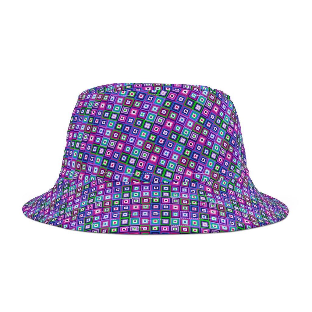 Colorful Retro Bucket Hat, Summer Accessories, Festival Gear, Beach Wear, Unisex Headwear, AOP Design