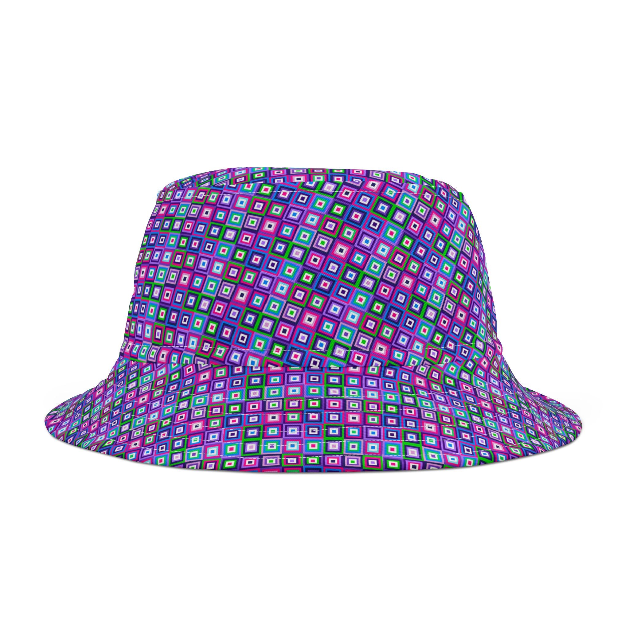 Colorful Retro Bucket Hat, Summer Accessories, Festival Gear, Beach Wear, Unisex Headwear, AOP Design