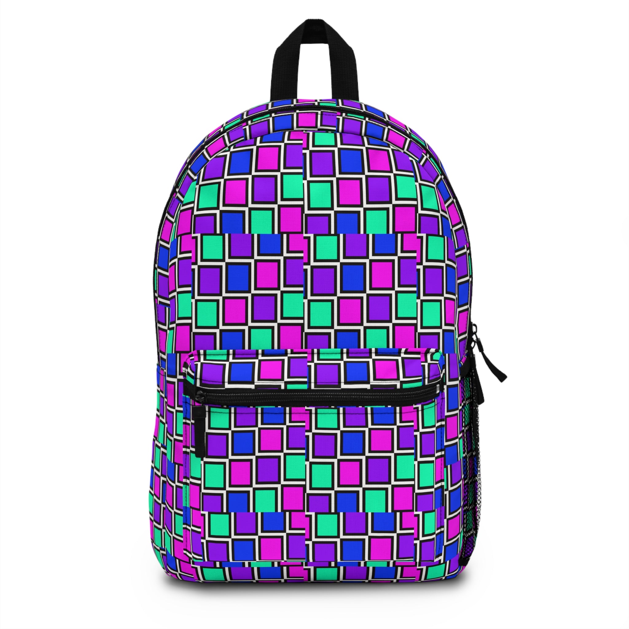 Colorful Patterned Backpack for Students, Trendy School Bag, Gift for Teens, Stylish Travel Companion, Fun Retro Design