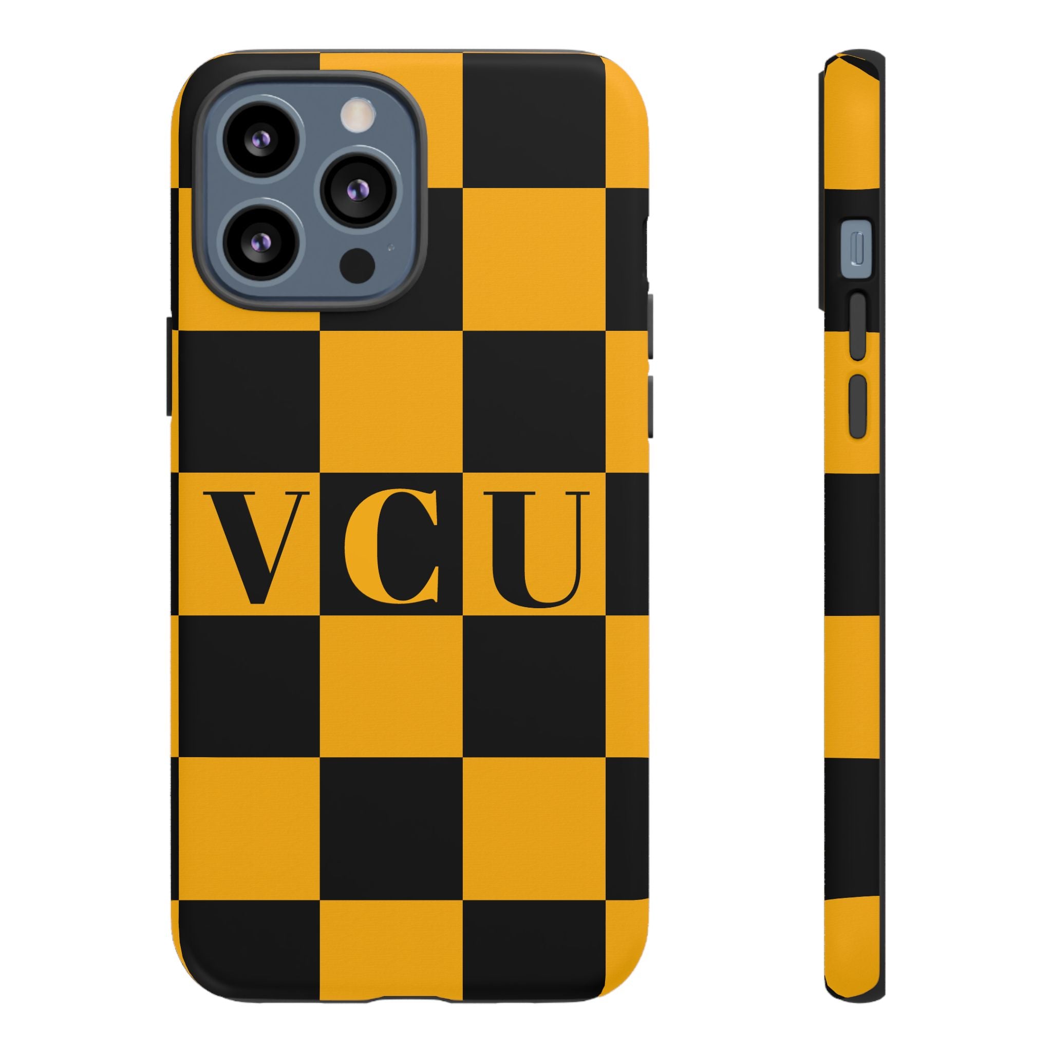 VCU Checkered Phone Case, Tough Cases for VCU Fans, College Student Gear, Sports Team Accessory, Unique Gift Idea