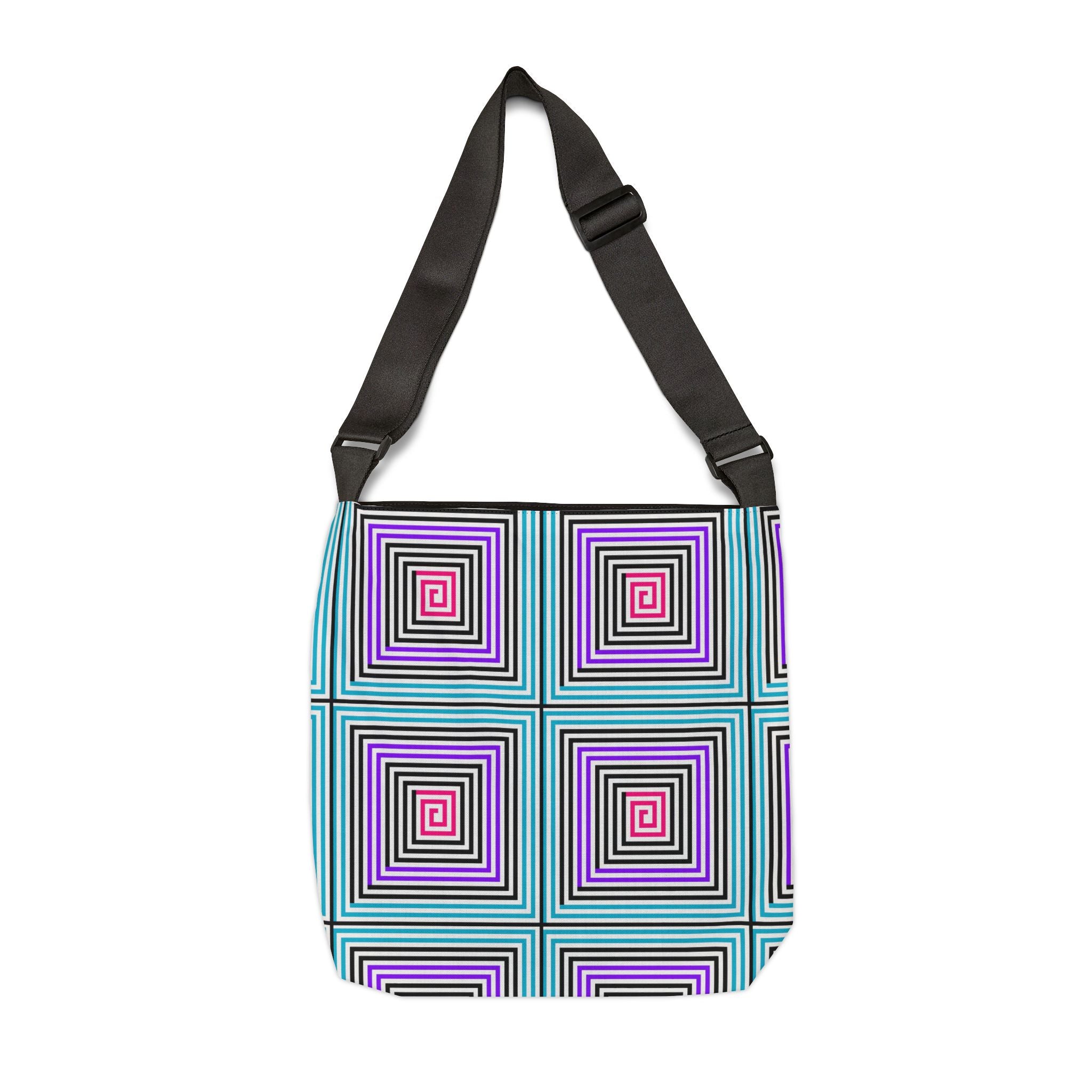 Vibrant Geometric Adjustable Tote Bag, Eco-Friendly Shopping Bag, Travel Accessory, Stylish Everyday Bag, Gift for Art Lovers