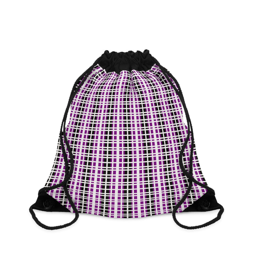 Chic Pink Plaid Drawstring Bag - Stylish Gym Sack, Tote for Travel, School Backpack, Lightweight Storage, Gift for Her