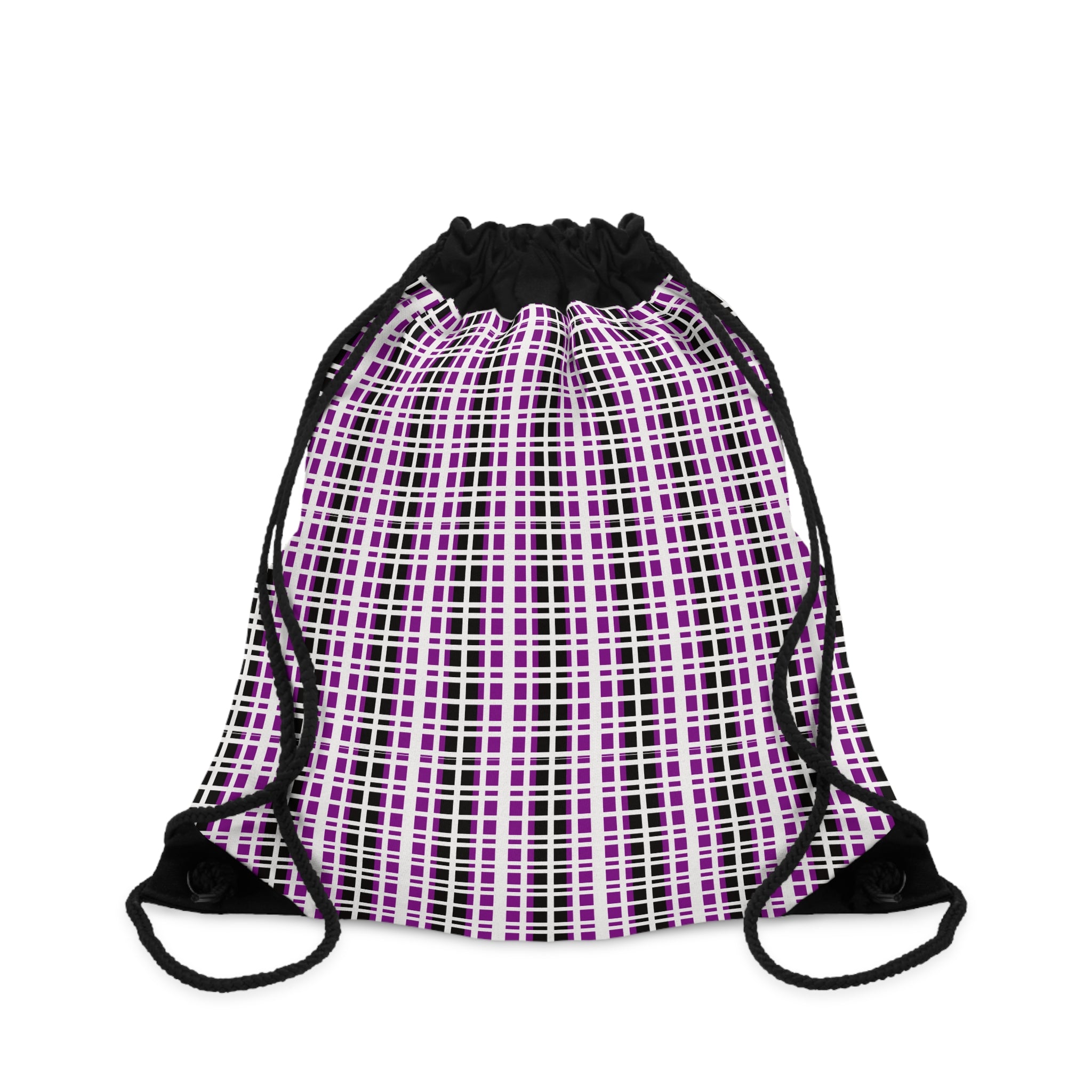 Chic Pink Plaid Drawstring Bag - Stylish Gym Sack, Tote for Travel, School Backpack, Lightweight Storage, Gift for Her