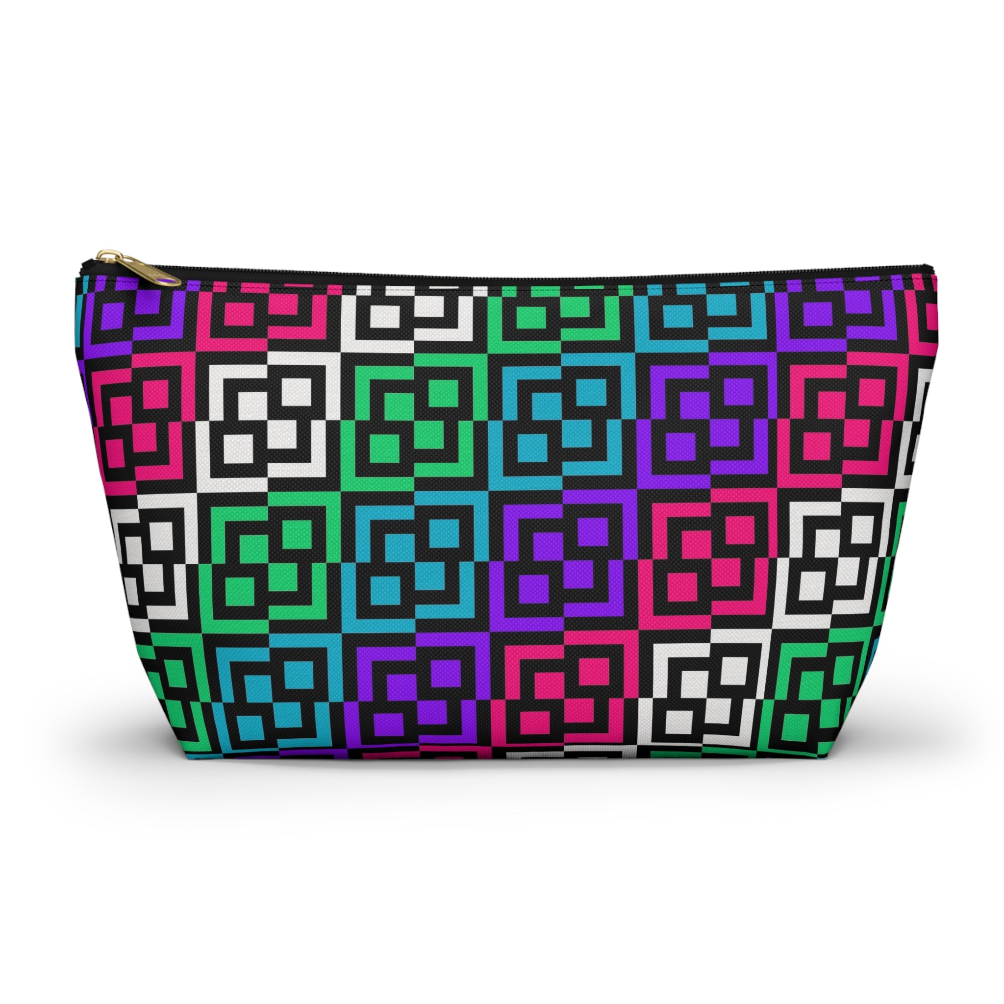 Colorful Geometric Accessory Pouch, Cosmetic Bag, Travel Organizer, Gift for Her, Fun Storage Solution