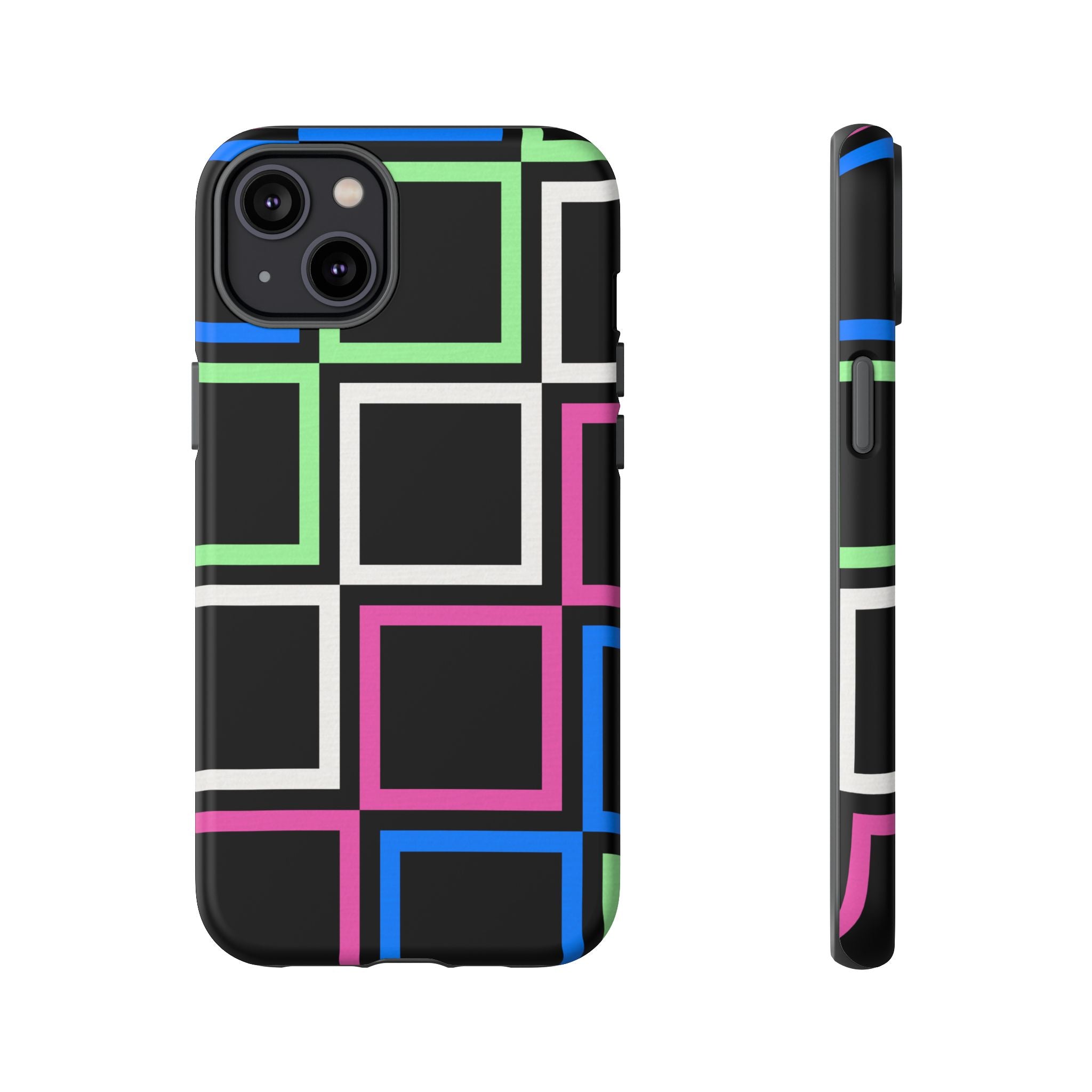Colorful Geometric Phone Case - Tough Cases, Durable Cover, Stylish Accessory, Gift for Her, Tech Lover