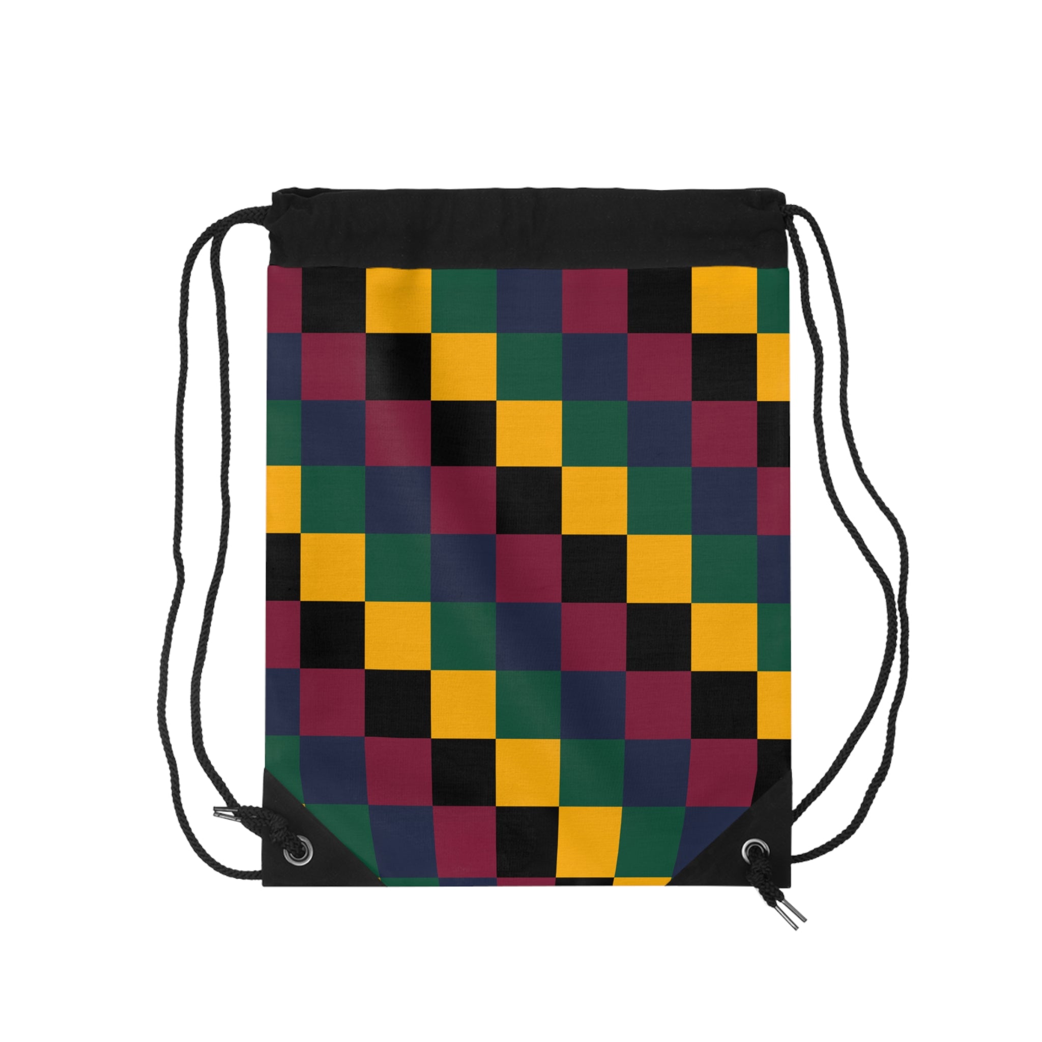 Vibrant Checkerboard Drawstring Bag - Perfect for Gym, School, Eco-Friendly Shopping, Travel, and Casual Outings