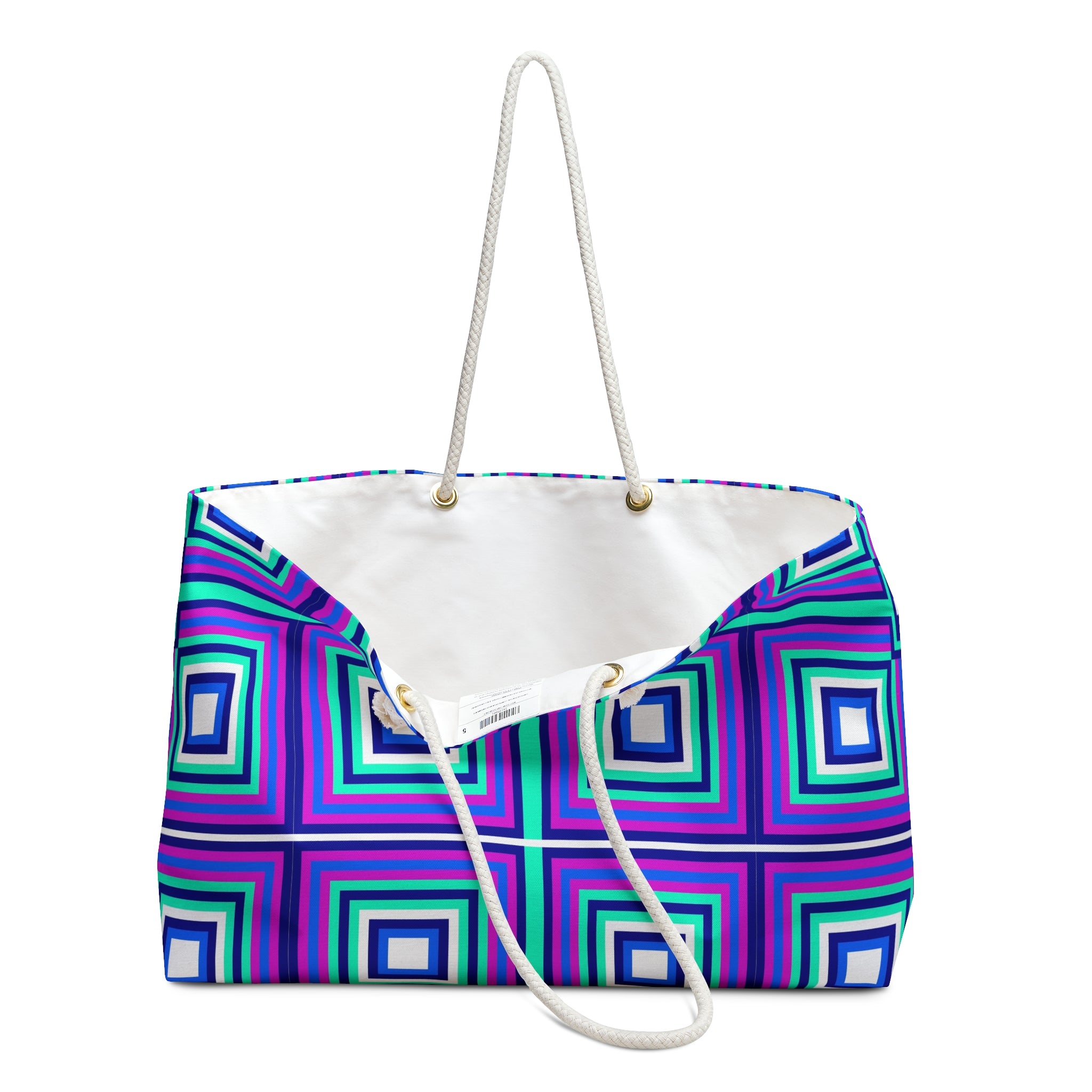 Colorful Geometric Weekender Bag, Travel Tote, Beach Bag, Gym Bag, Stylish Storage for Weekend Getaways, Unique Gift