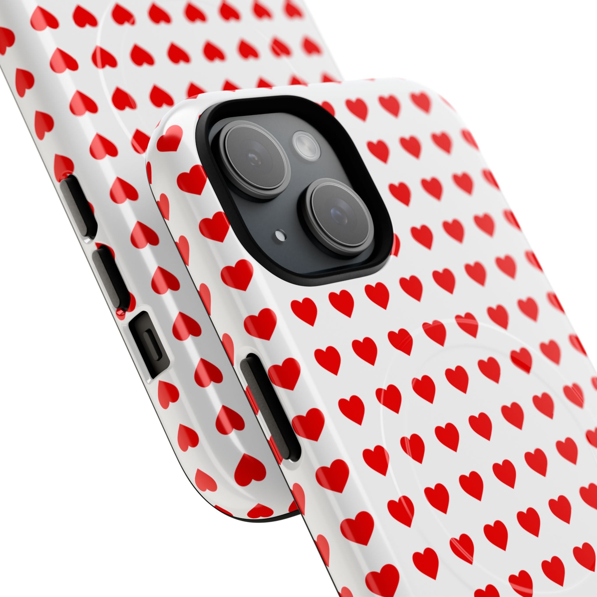 Heart Pattern Phone Case, Tough Magnetic Case, Cute Phone Cover, Valentine Gift, Stylish Accessory