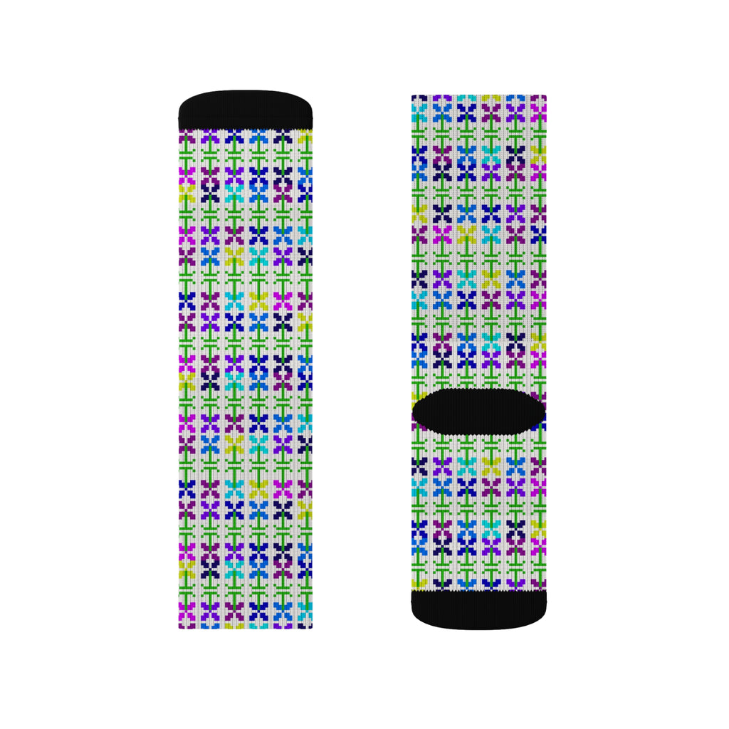 Colorful Patterned Sublimation Socks, Cozy Gift for Her, Fun Accessories, Unique Fashion Statement, Perfect for Birthdays, Everyday Wear