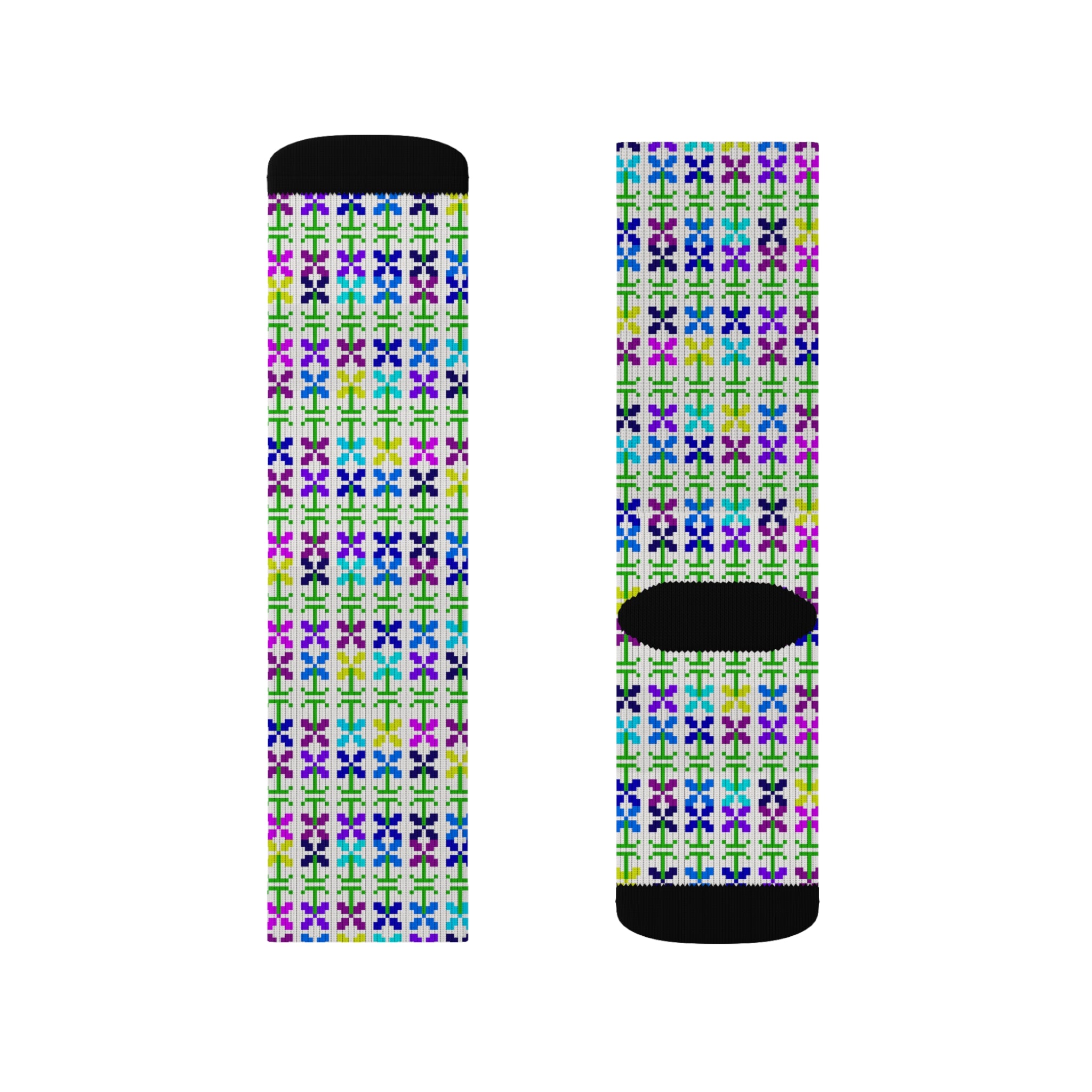 Colorful Patterned Sublimation Socks, Cozy Gift for Her, Fun Accessories, Unique Fashion Statement, Perfect for Birthdays, Everyday Wear