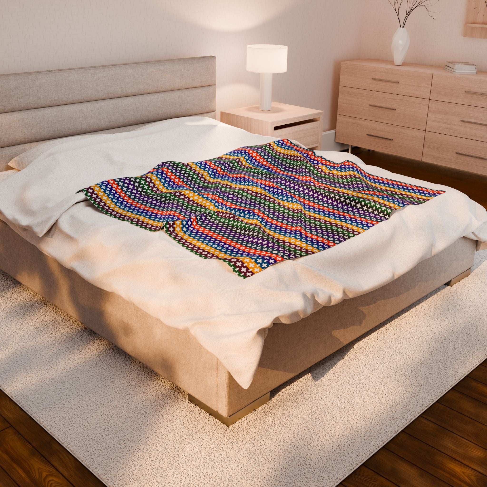 Cozy Velveteen Plush Blanket - Colorful Throw for Home Decor, Soft Gifts for Any Occasion, Kids Room, Couch, or Bed