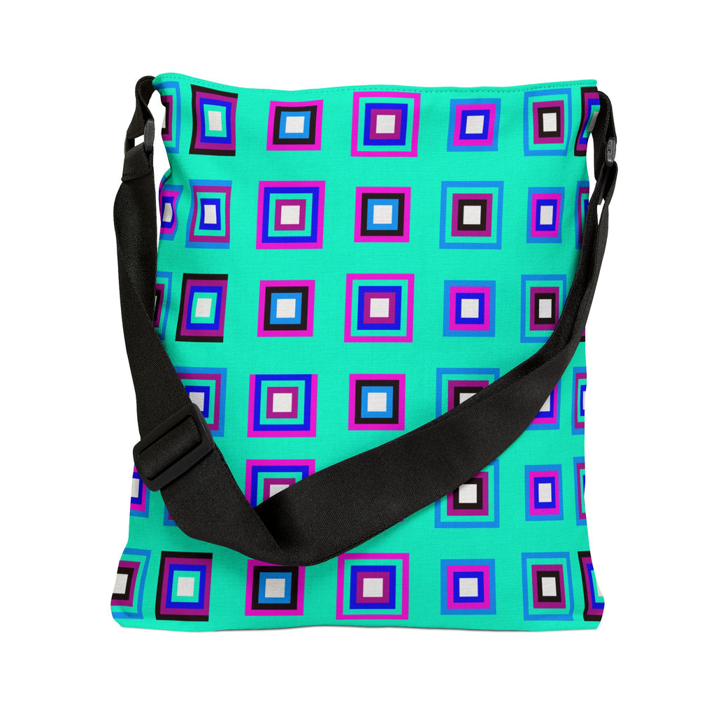 Vibrant Geometric Adjustable Tote Bag for Everyday Use, Shopping, Beach, Gym, Travel, Gift