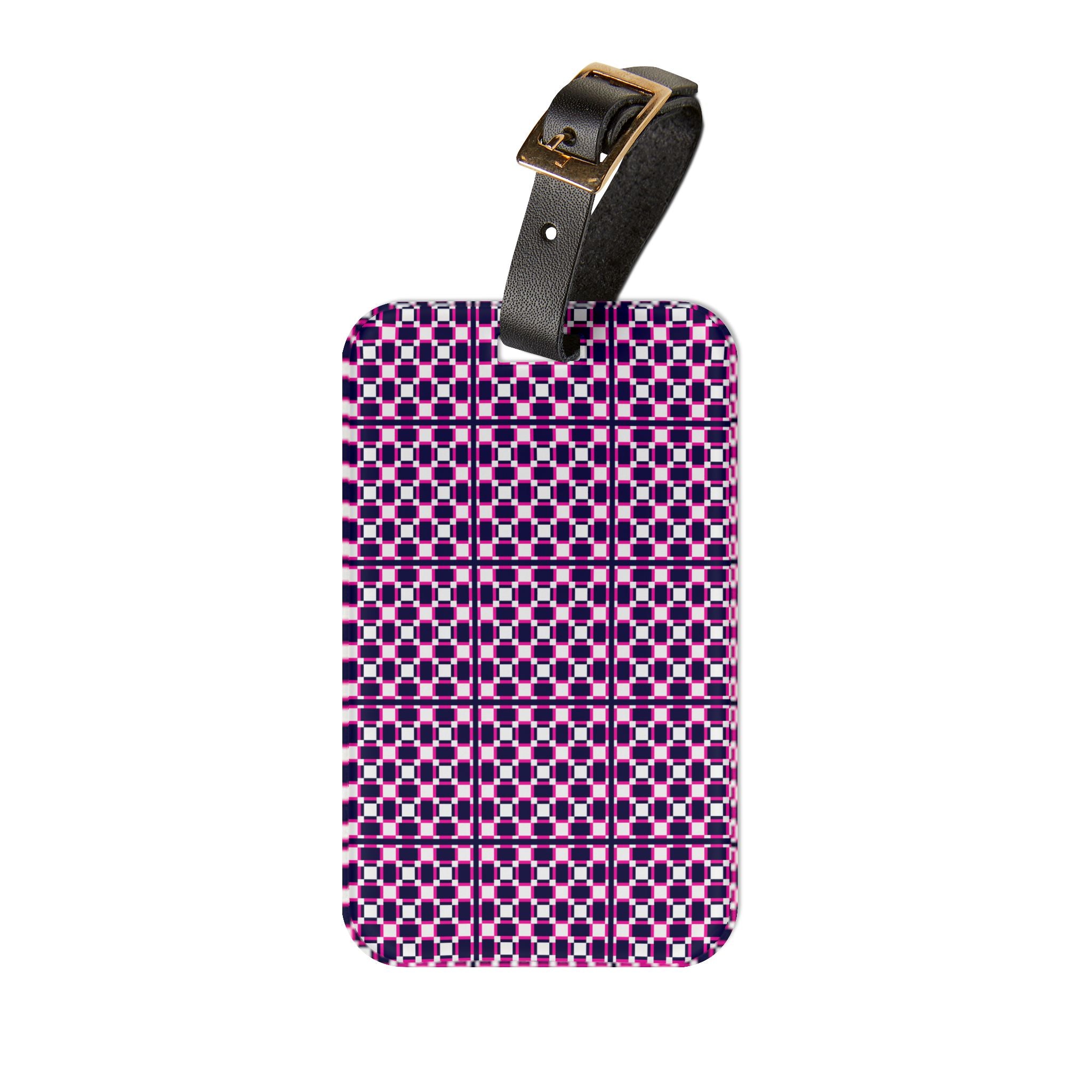 Chic Patterned Luggage Tag, Personalized Travel Accessory, Stylish Gift for Travelers, Birthday, Vacation, Holiday