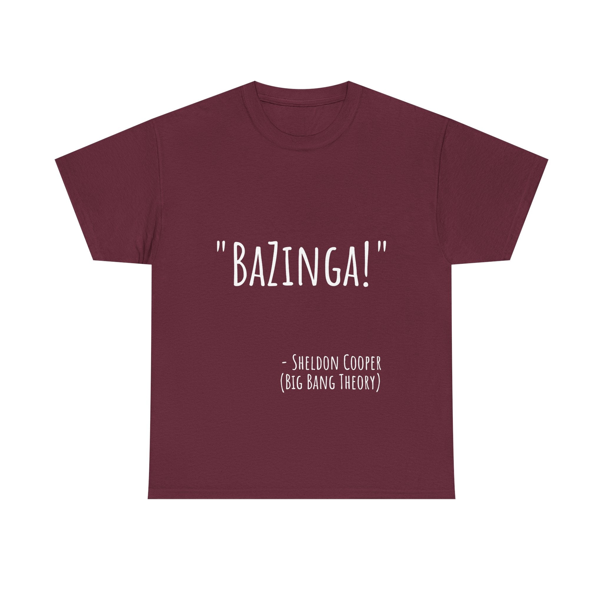 Bazinga! Unisex Cotton Tee - Fun Graphic T-Shirt for Big Bang Theory Fans, Gift for Birthdays, Casual Wear, Nerd Culture Apparel