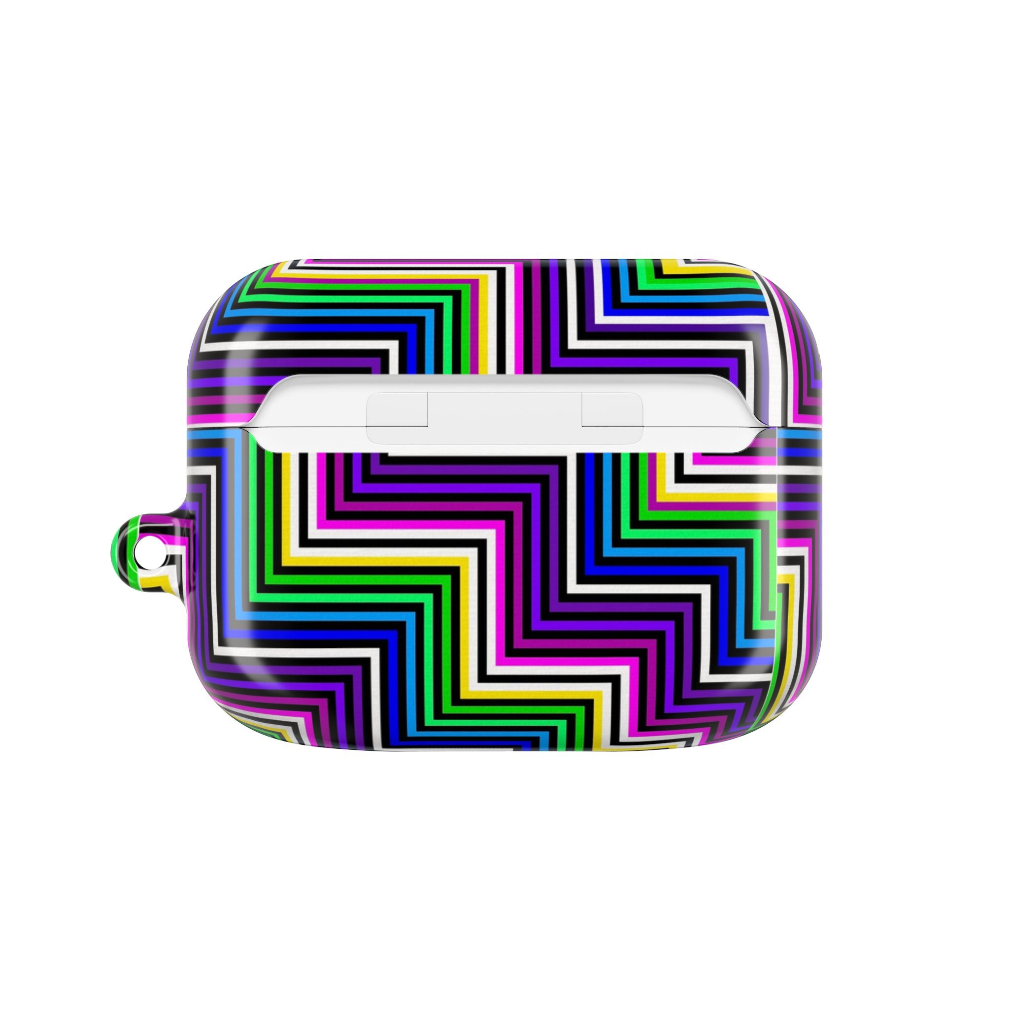 Colorful Geometric AirPod Case, Vibrant AirPods Holder, Stylish Gift for Teens, Unique Accessory, Music Lover Present, Trendy Tech Gear