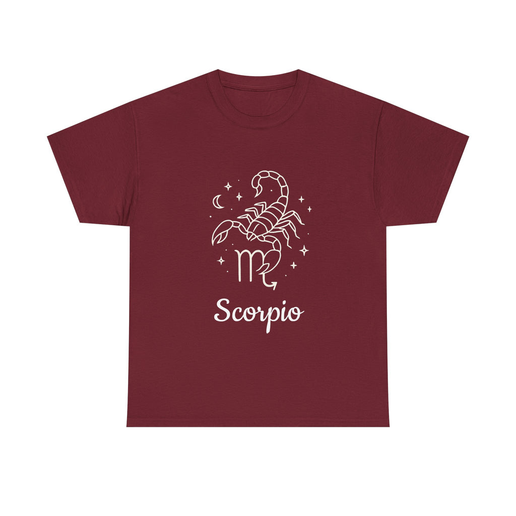 Scorpio Zodiac T-Shirt, Astrology Tee, Horoscope Gift, Casual Wear, Birthday Apparel, Unisex Heavy Cotton Tee